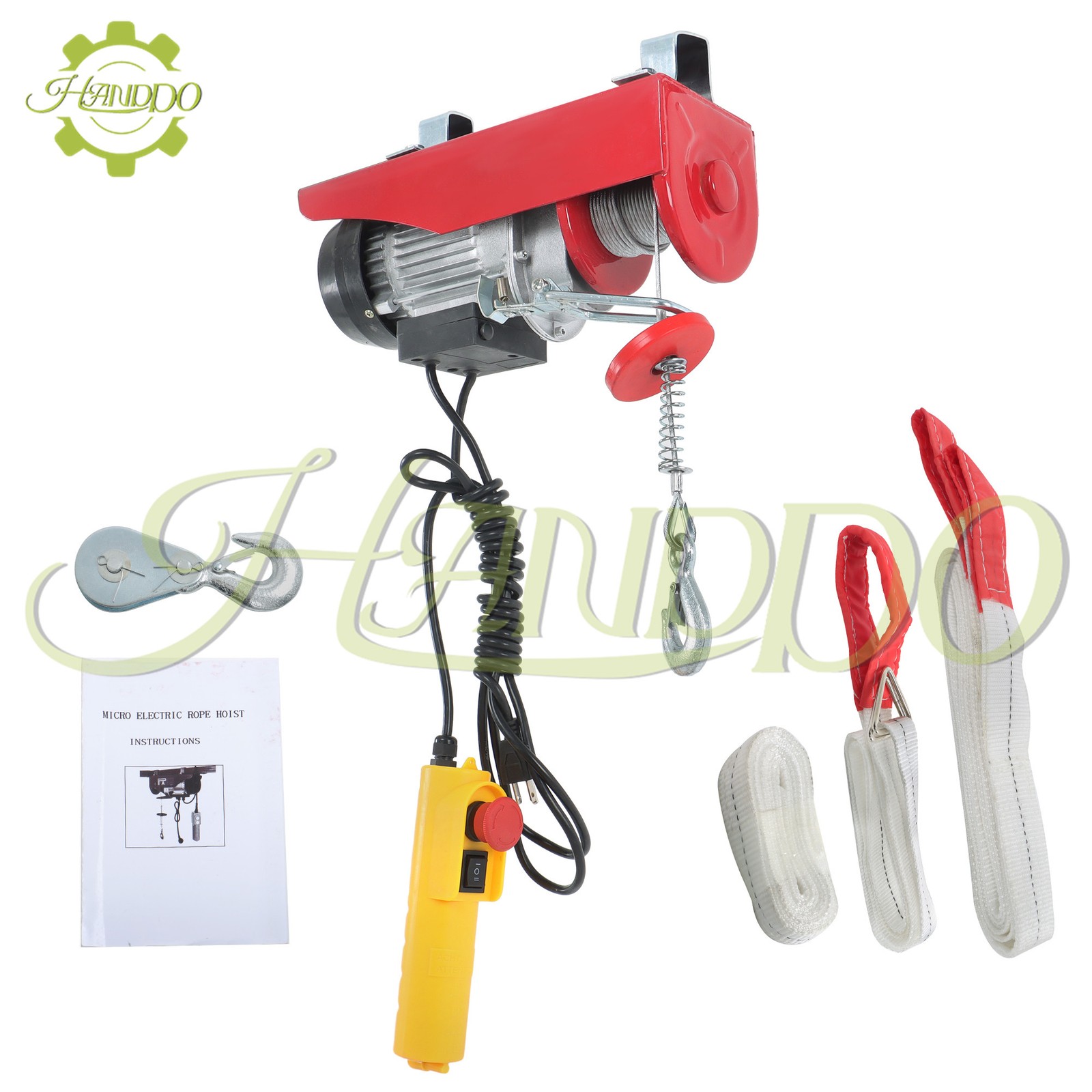 PA200 440lbs / 200kg 110V Mini Electric Hoist 6.6 ft Wired Remote Control
