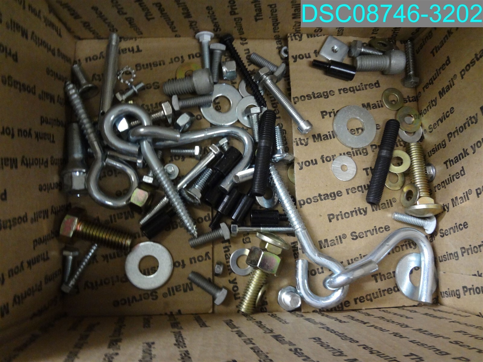 42 lbs: MIXED LOT OF BOLTS, NUTS, WASHERS & LOCK WASHERS, many types and styles