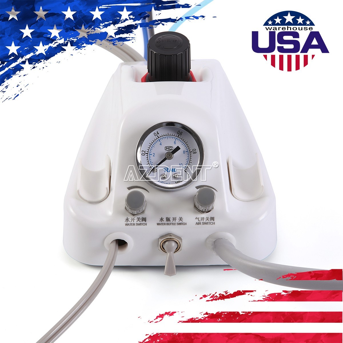 Dental Silent Oil-Free Dental Air Compressor/Dental Turbine Unit 3 Way Syringe