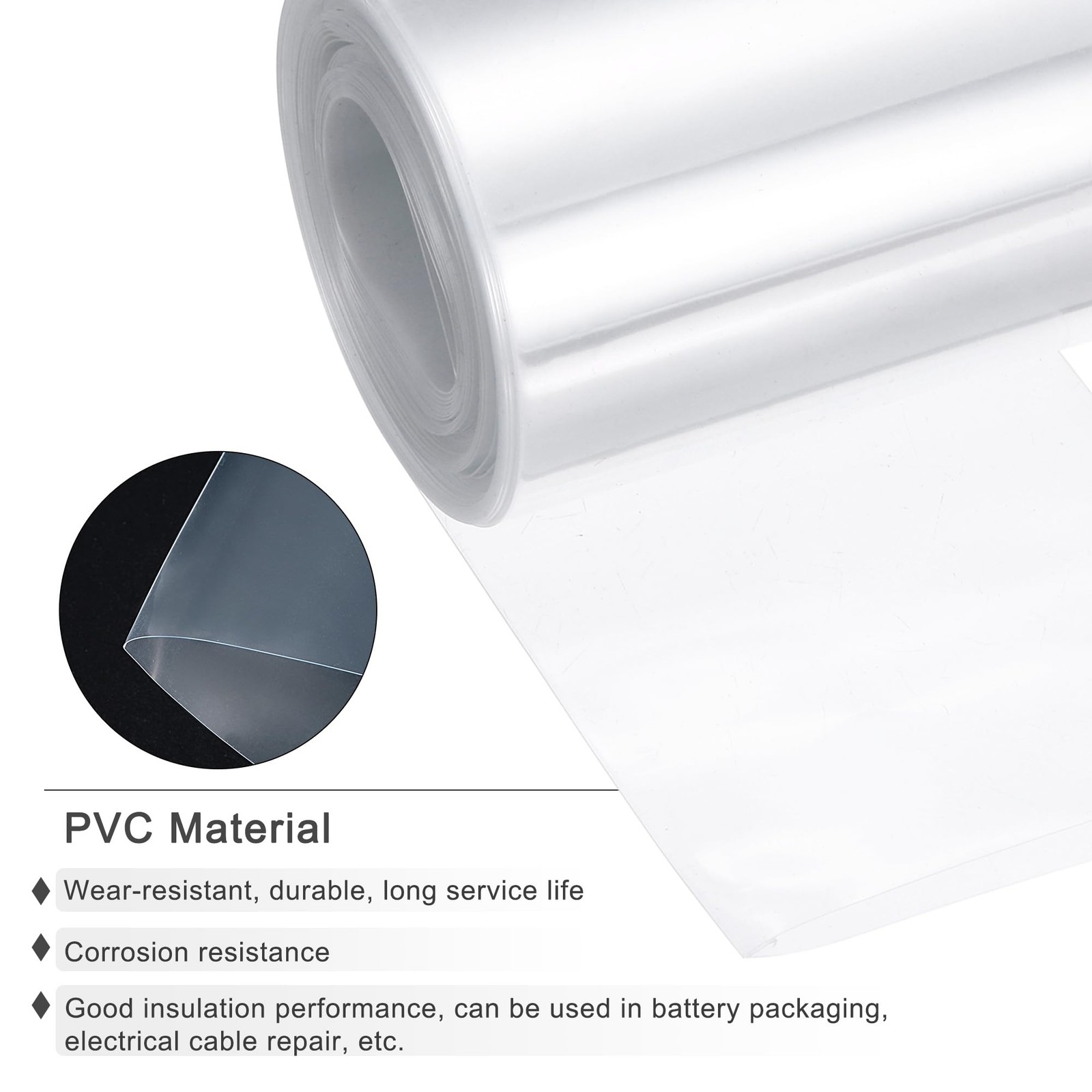 33FT 10m PVC Heat Shrink Tubing Battery Wrap 58mm Dia 90mm Flat Clear Pack