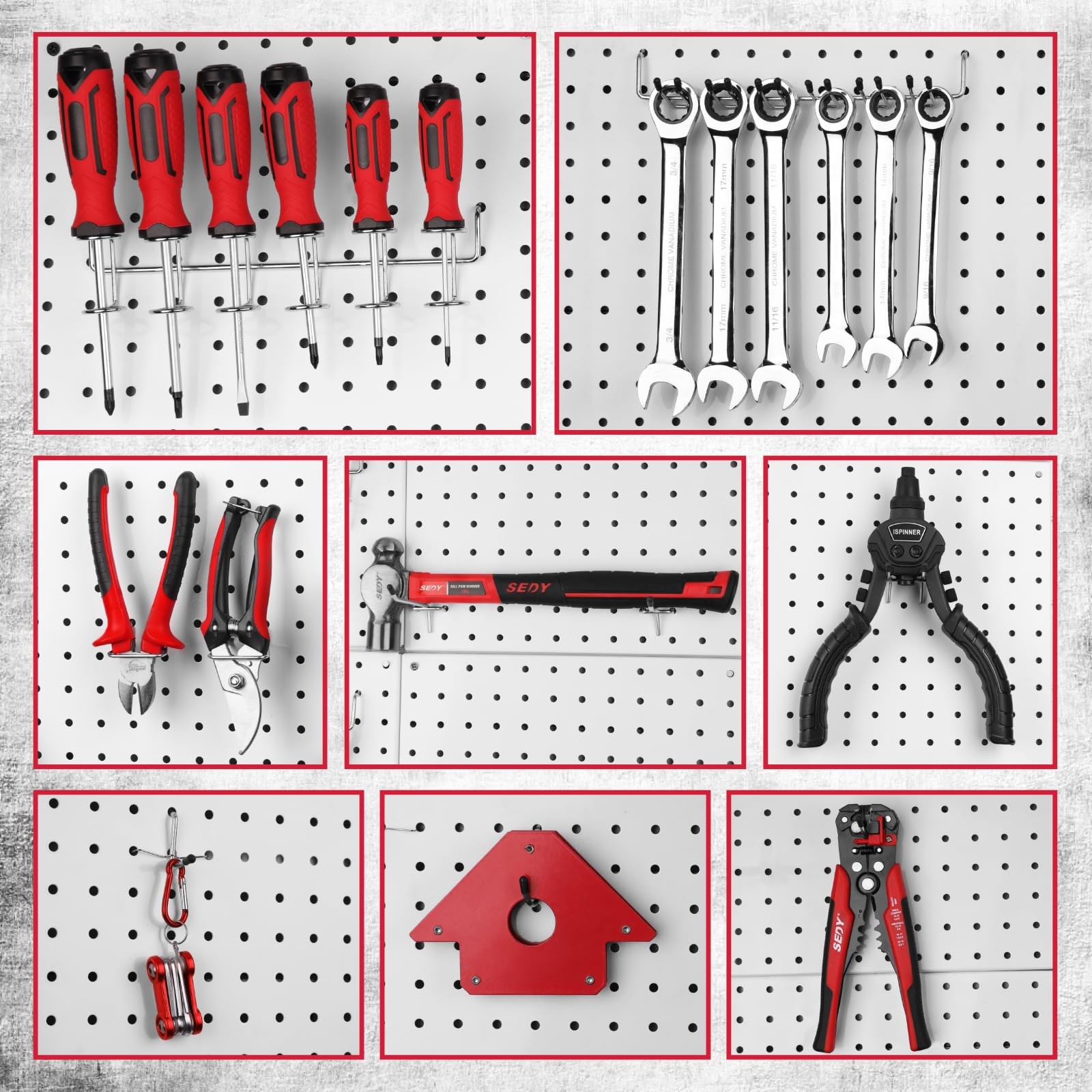Ultimate 121-Piece Pegboard Hooks Set, Accessories with Metal Black