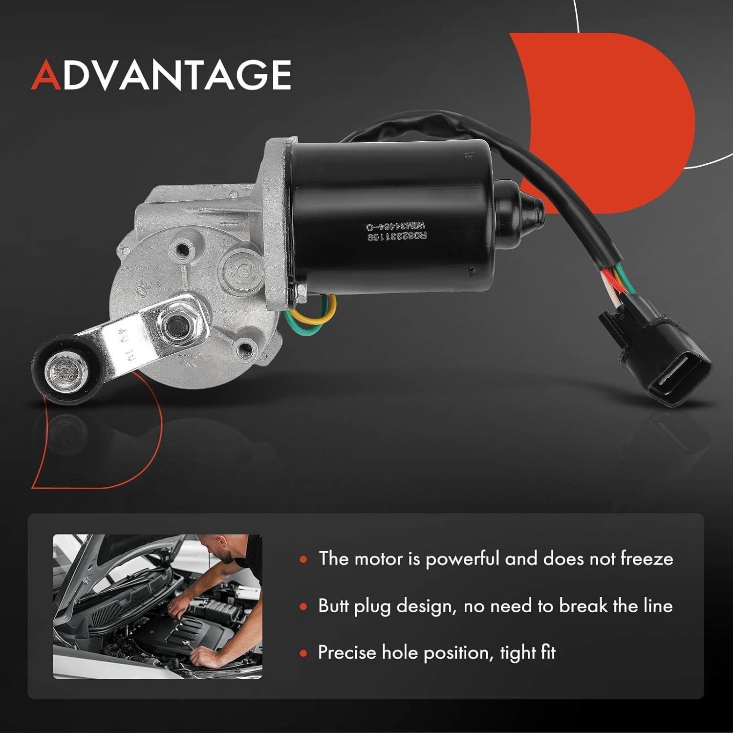 Front Windshield Wiper Motor Without Washer Pump Compatible with Sport Util