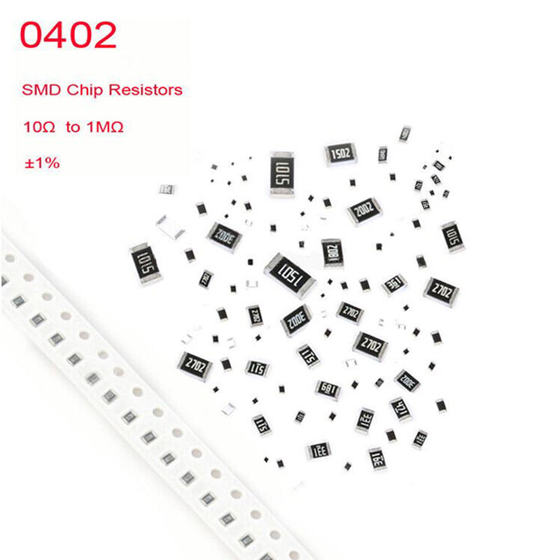 0402 SMD SMT Chip Resistors Resistance±1% 10Ω 200Ω 12KΩ 75K to 1MΩ Resistance