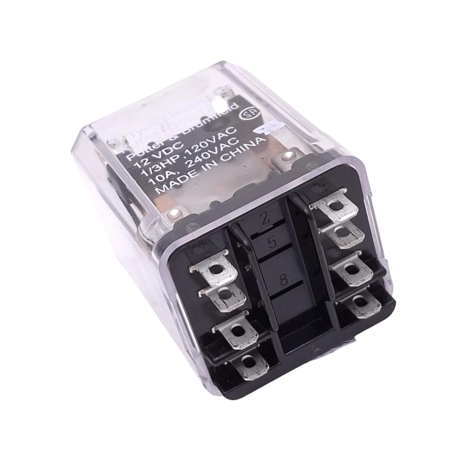 Potter & Brumfield KUP-11D55-12 Plug-In Relay, DPDT 8-Pin, 10A Max, 12VDC Coil
