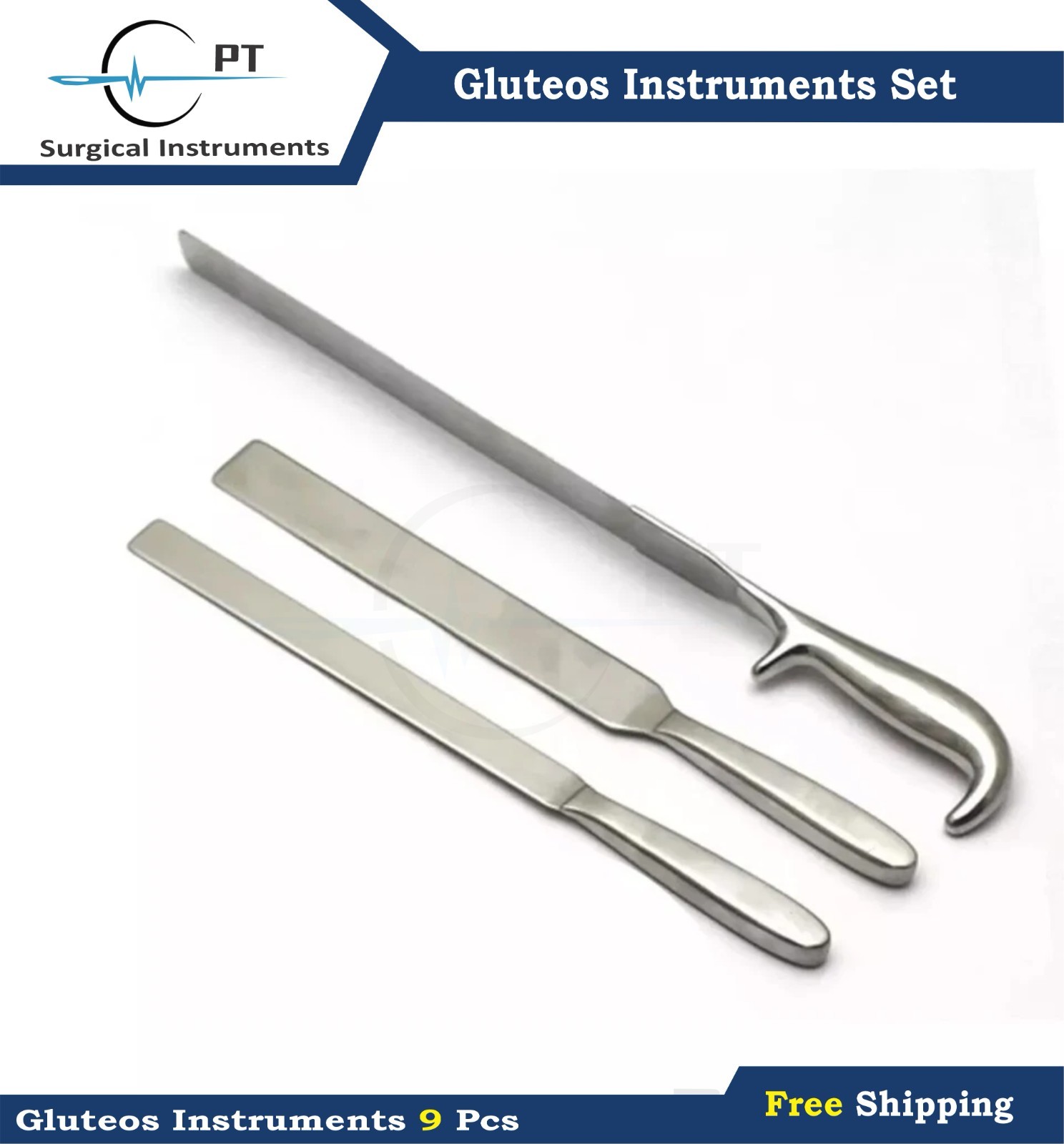 Gluteos Instruments Plastic Surgery ENT Surgical Set of 9 Pcs German Grade Set