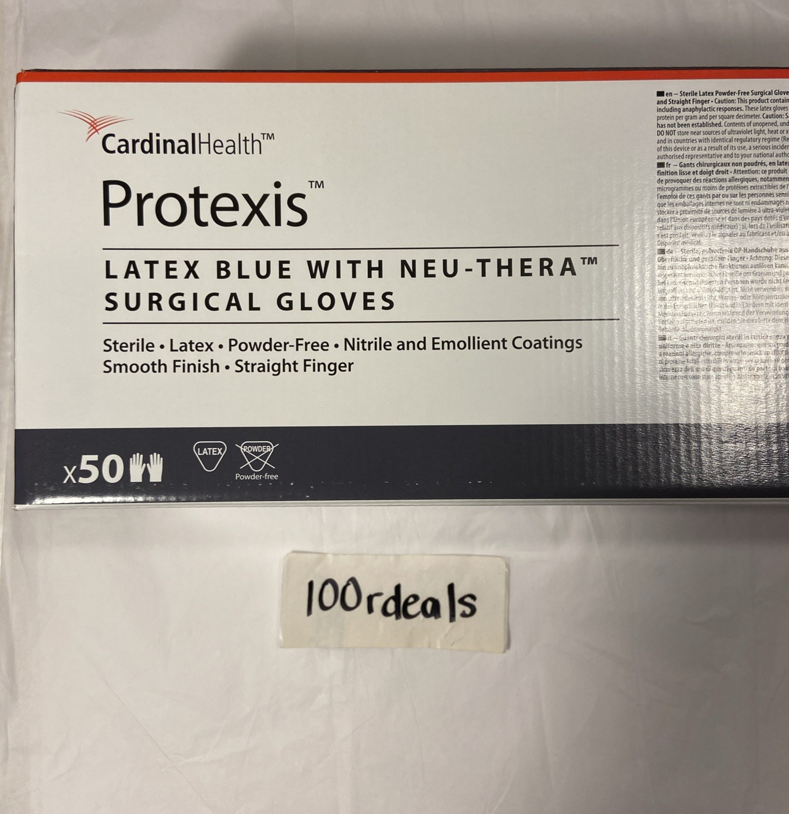 Protexis Latex Sterile Blue with Neu-Thera Surgical Glove Powder-Free 50 Pairs