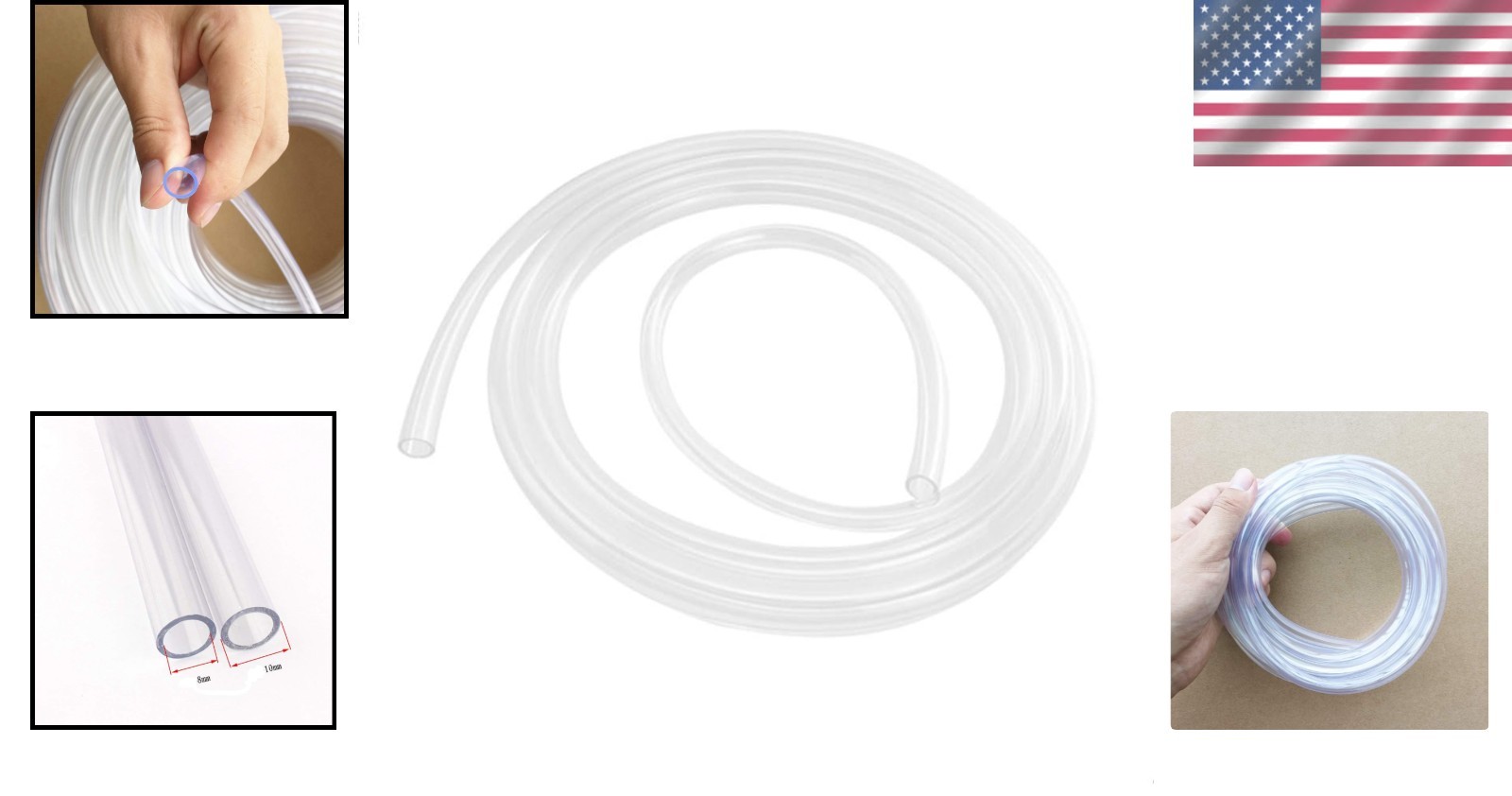 PVC Vinyl Tubing Hose 10mm OD 8mm ID 3M Clear Rainwater Hydroponics Aquarium