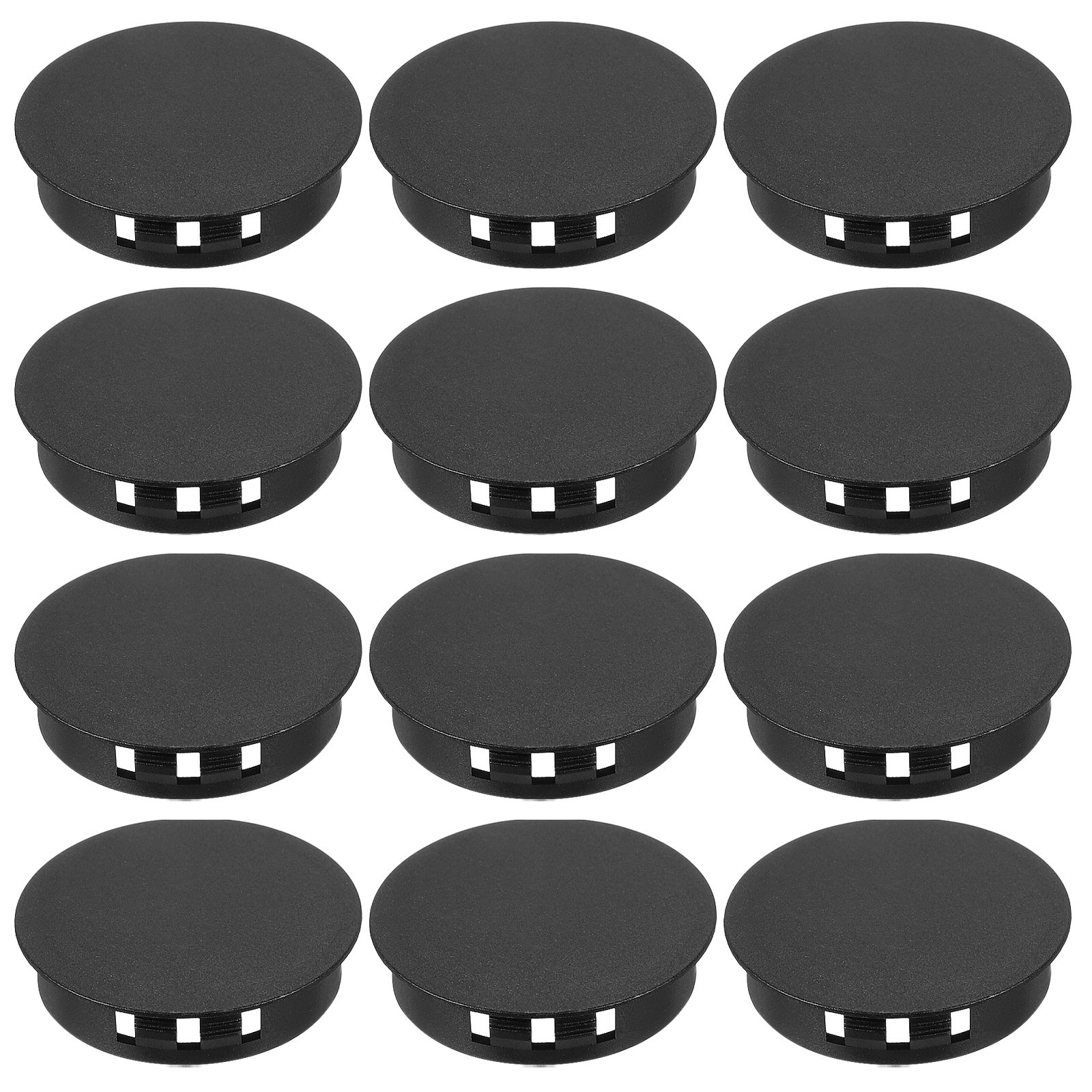 12 Pcs 42mm/1-5/8″ Plastic Hole Plugs, Flush Type Round Plug Black
