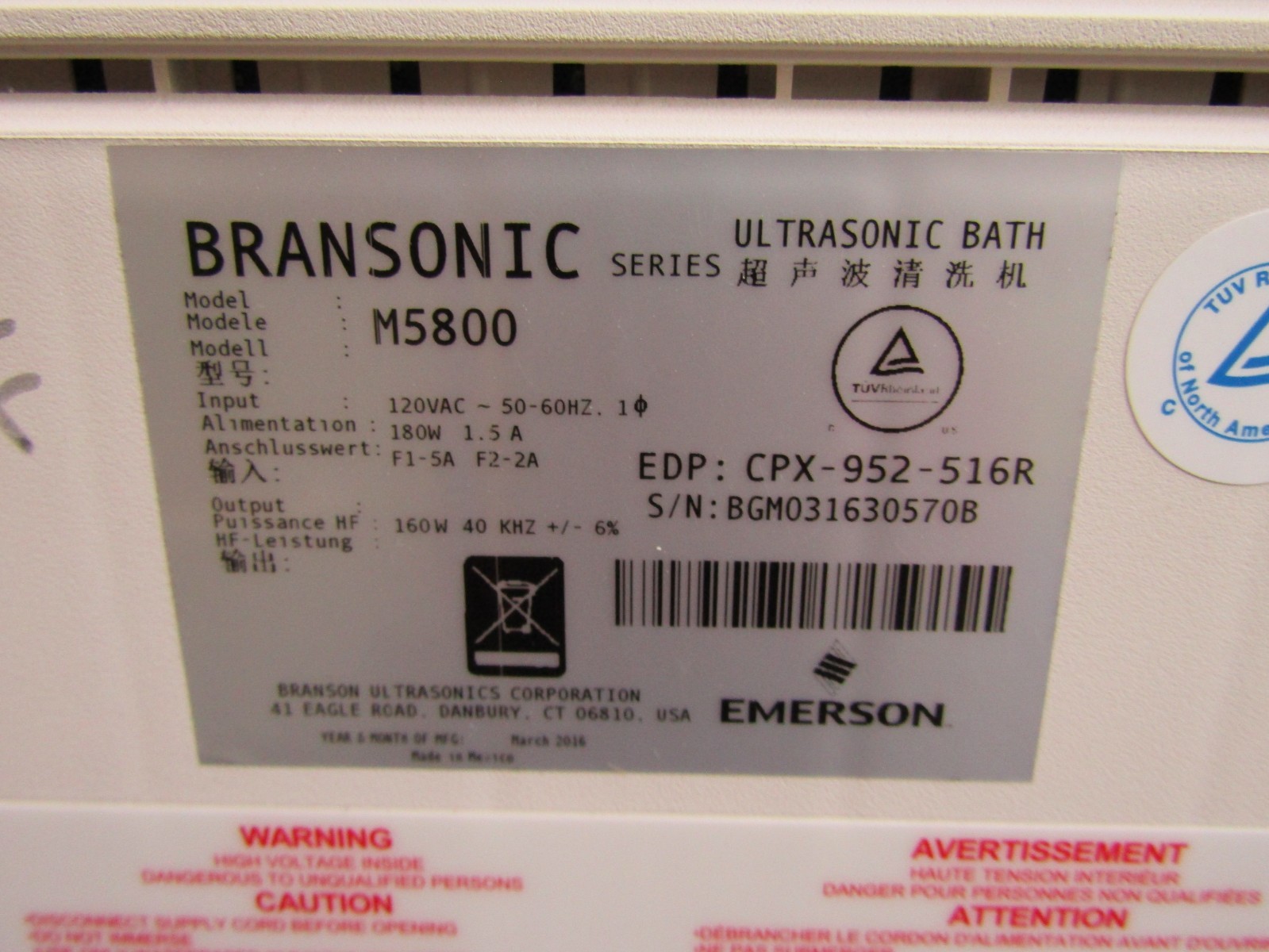 Branson M5800H Ultrasonic Cleaner Heated – Tested & Working