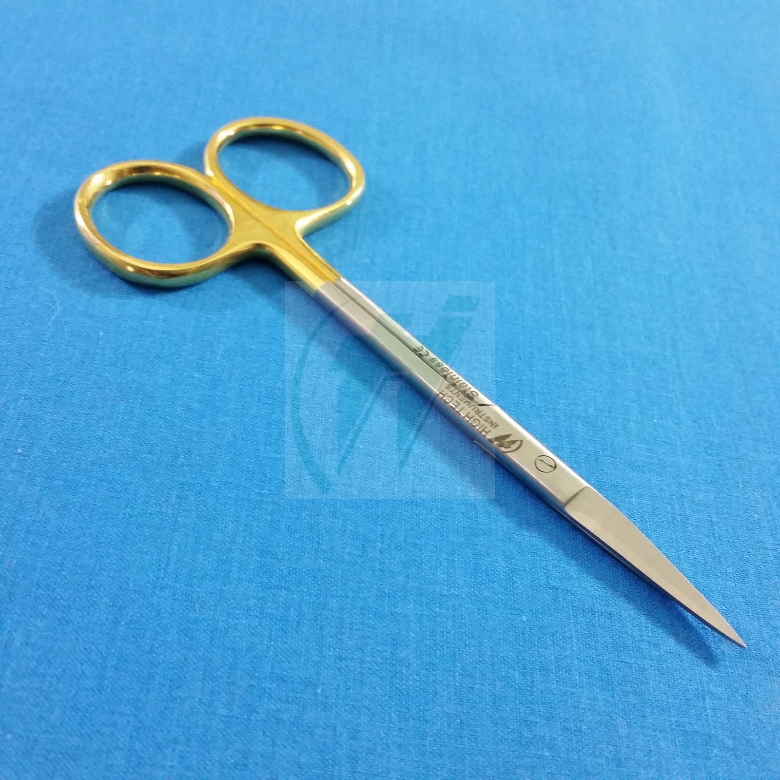 GOLD HANDLE MOSQUITO HEMOSTAT CURVED 5″ + IRIS DISSECTING SCISSORS 4.5″ STRAIGHT