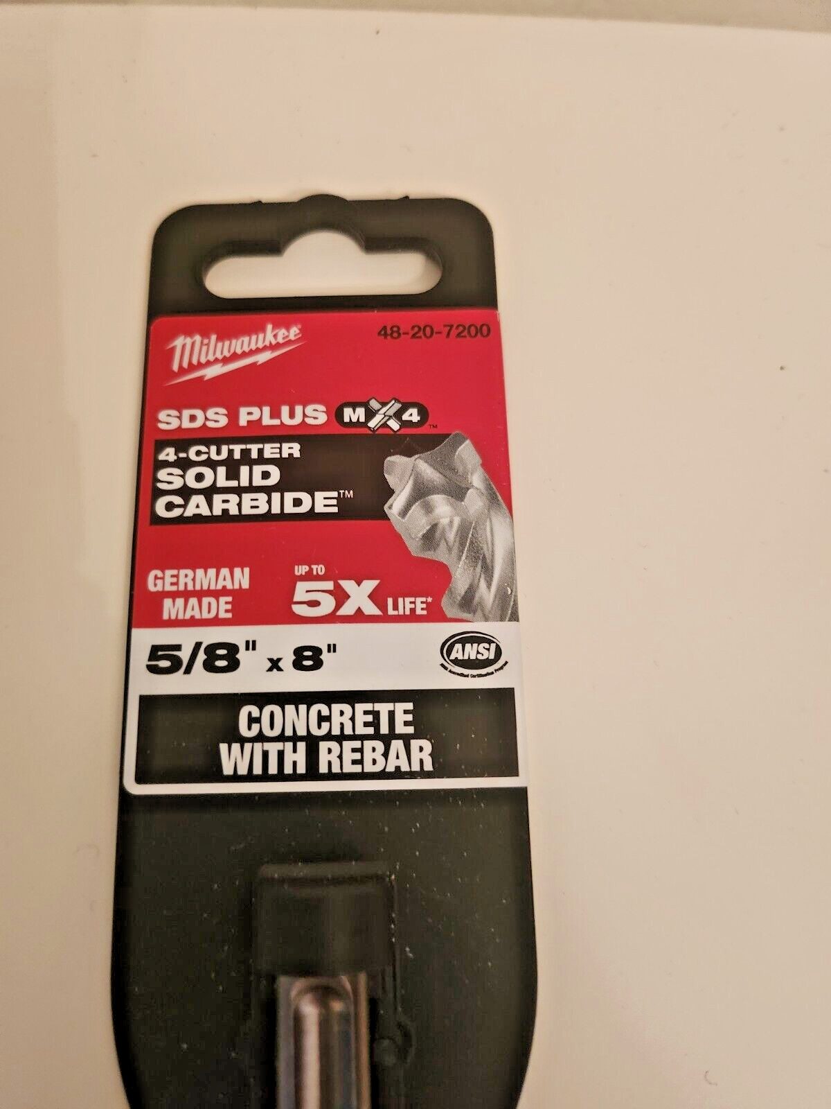 Milwaukee Tool 48-20-7200 5/8 In. X 6 In. X 8 In. 4-Cutter Mx4 Sds+- NEW