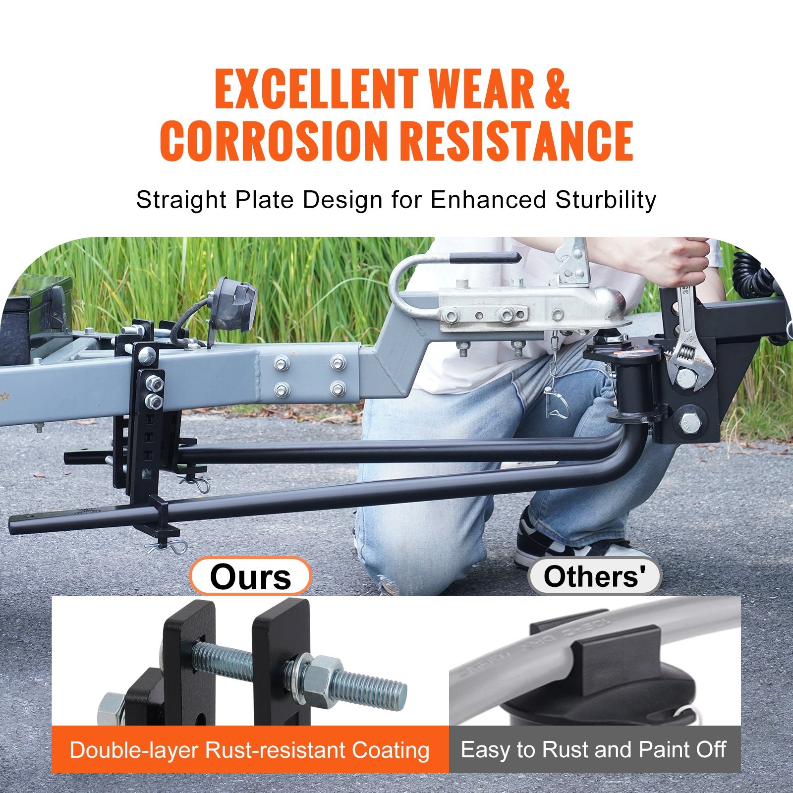 NEW VEVOR Weight Distribution Hitch,1,000 lbs Weight Distributing Hitches Kit wi