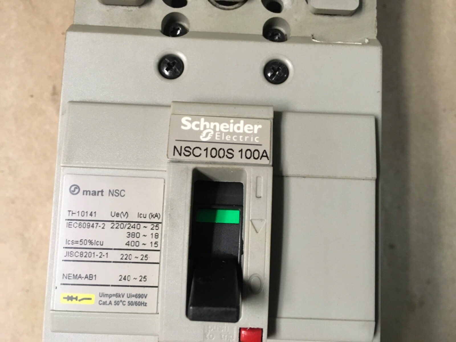 Schneider Electric NSC100S 100A 3P Molded-Case Circuit Breaker Switch (KB)*