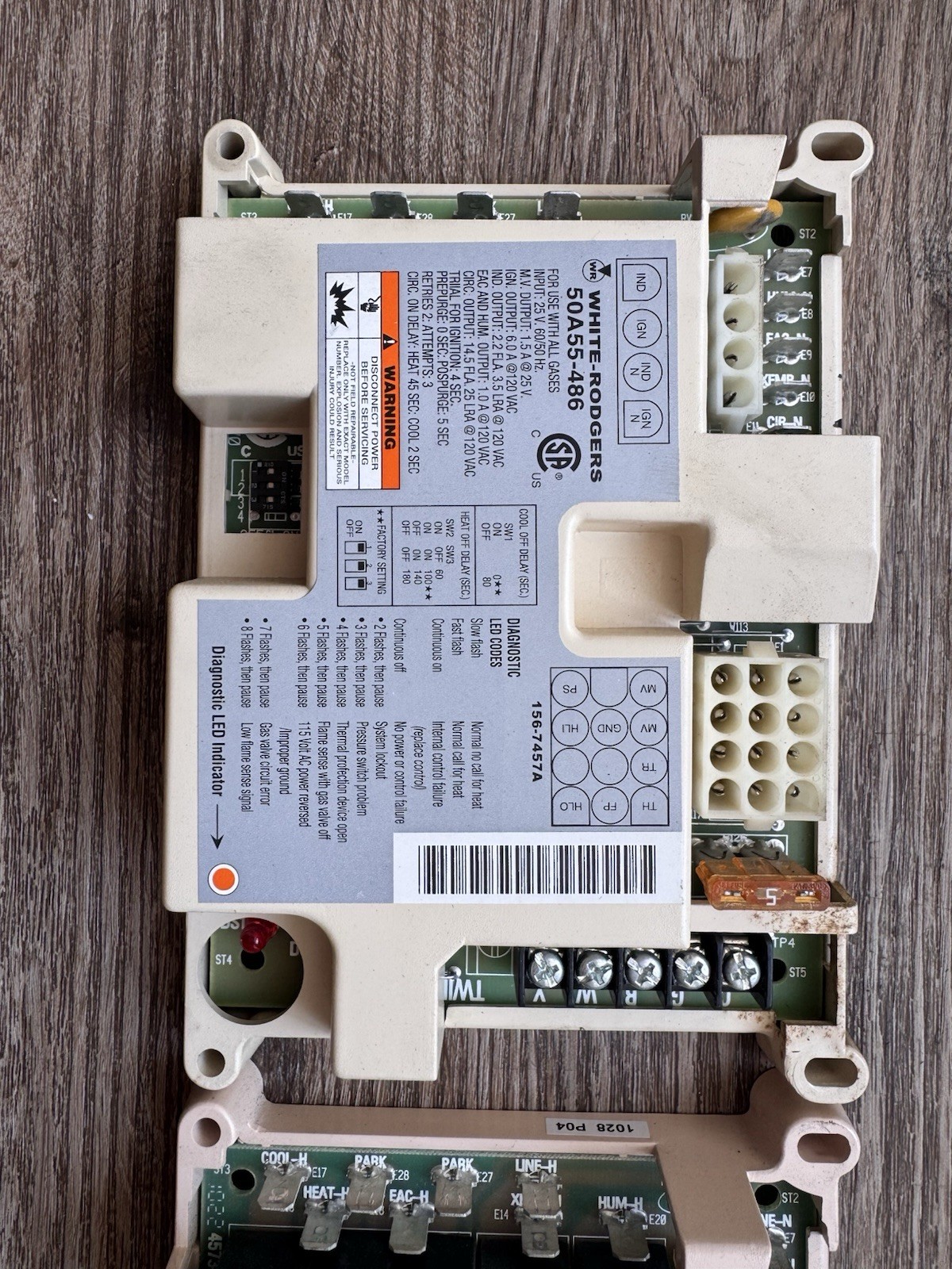 White-Rodgers Furnace Control Board 50A55-486 156-7457A 120V 10A (2 for 80)