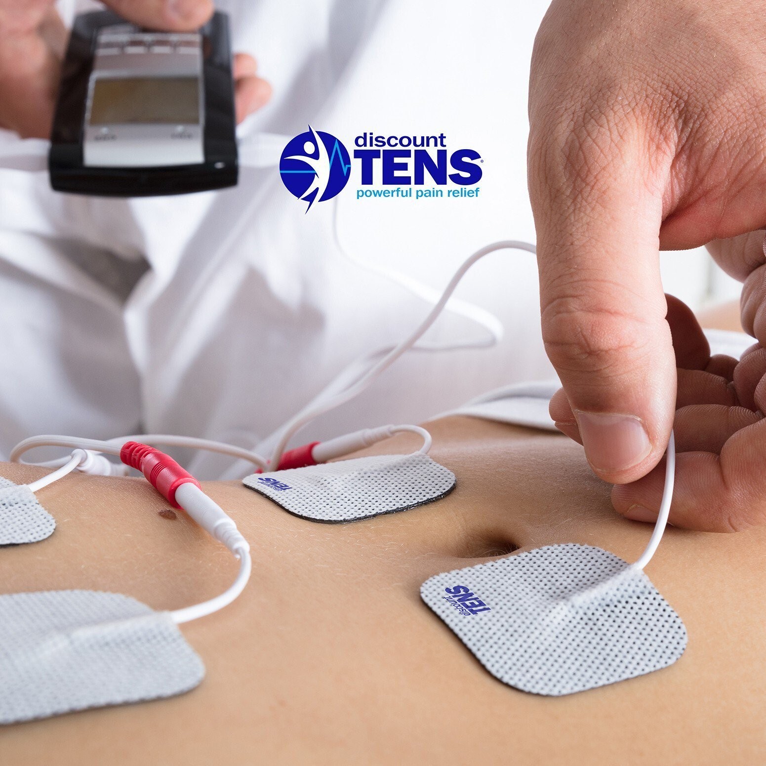 TENS 2″x2″ Premium Wired Electrode Pads, 40 Pads (20 Pair)