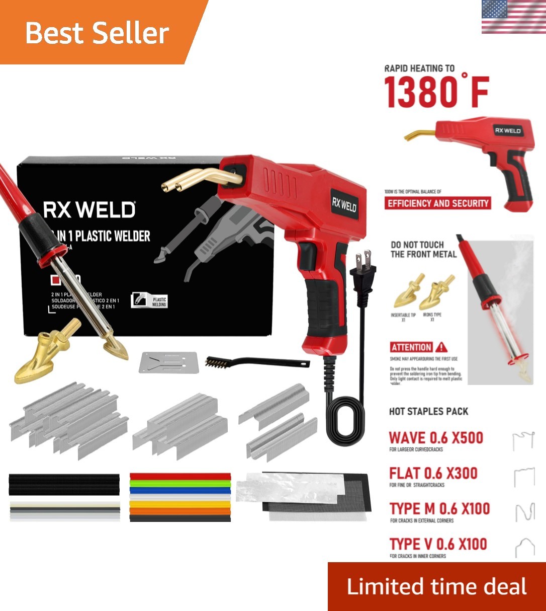 Plastic Welder, 2 in 1 Welding Kit Repair Welder Kit 1000PCS Hot Stapler for …