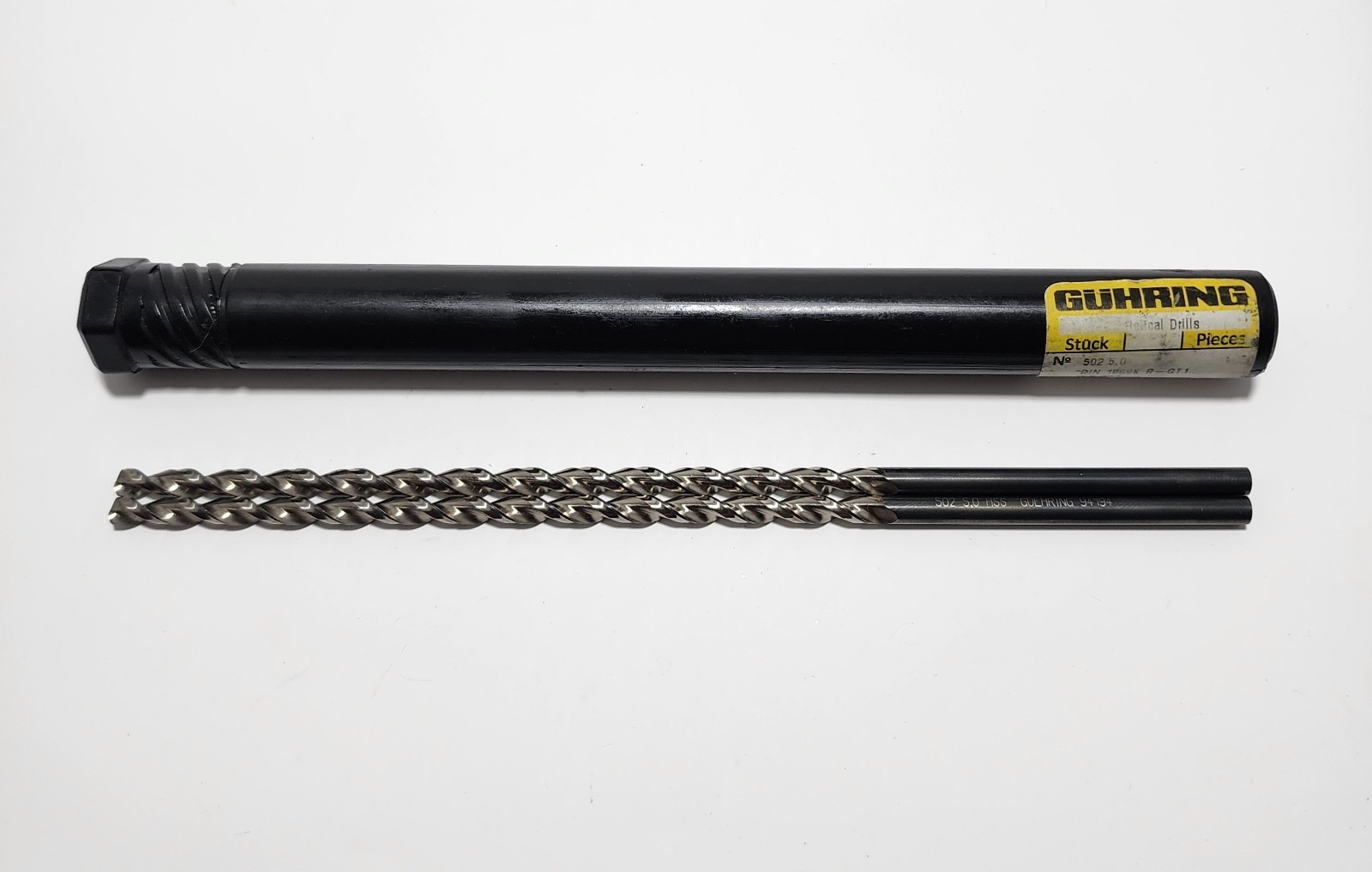 5.0mm / .197″ Dia. Long HSS Drills – Lot Of 2 New Guhring 502 Series 7-3/4″ OAL