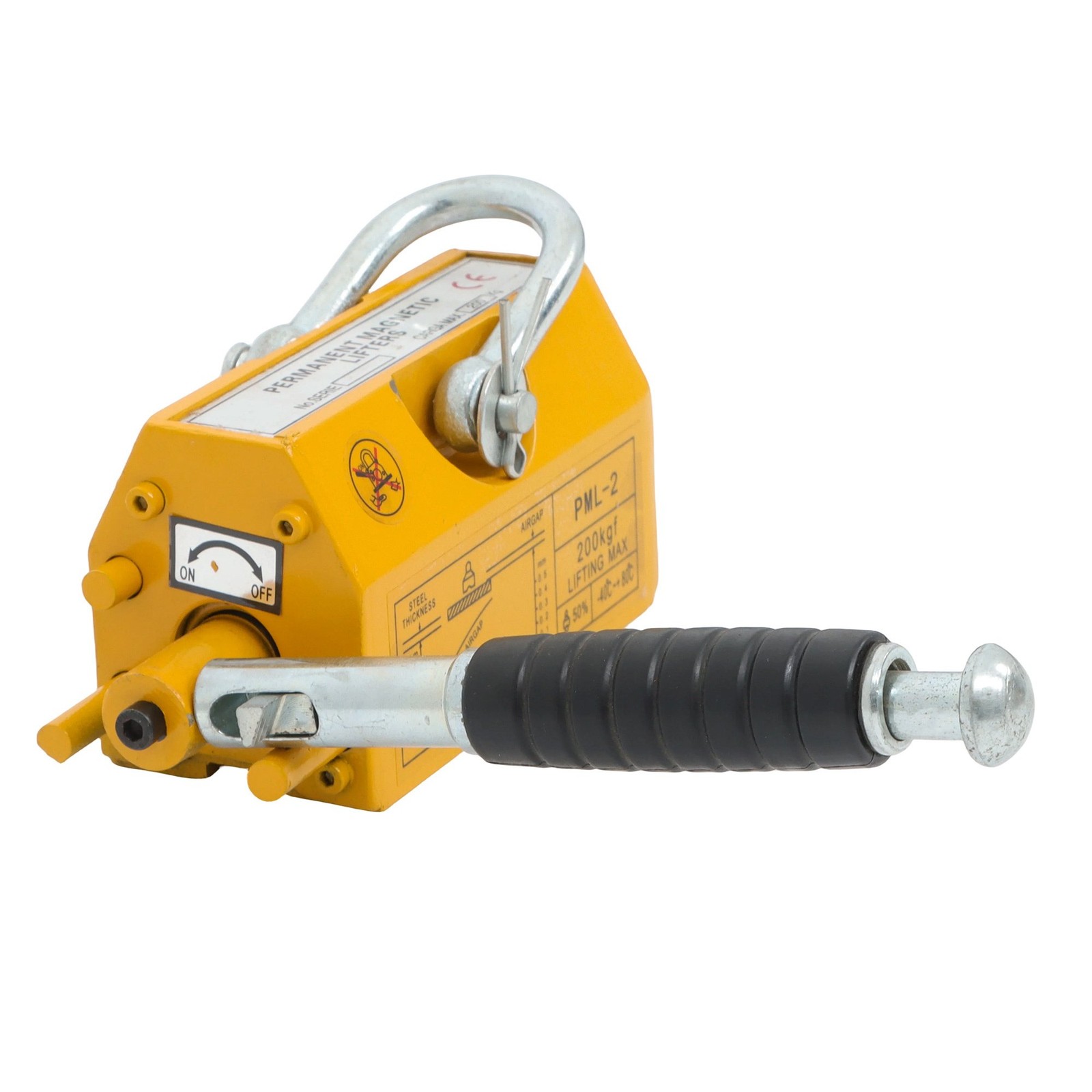 Yellow Magnetic Lifter 200kg/440lbs Metal Lifting Magnet Permanent Lift Magnets