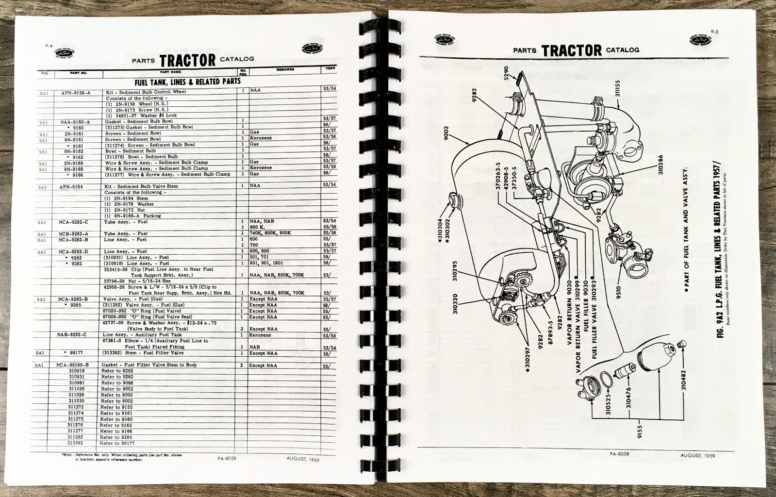 Ford Naa 501 600 700 800 900 1801 Tractor 1953-1959 Master Parts Manual Catalog