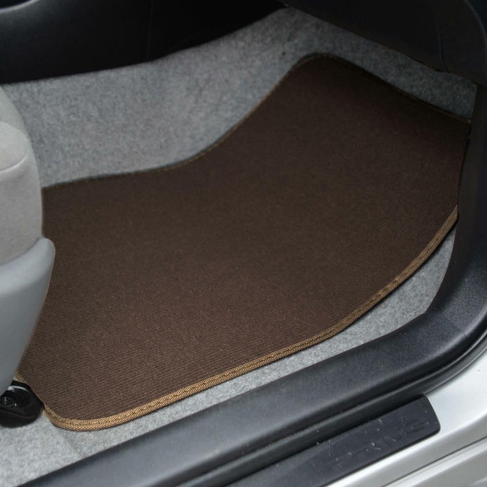 Dark Beige Rear Floor Mats 4pc Nylon Rubber 11.5×16.5 MT-100