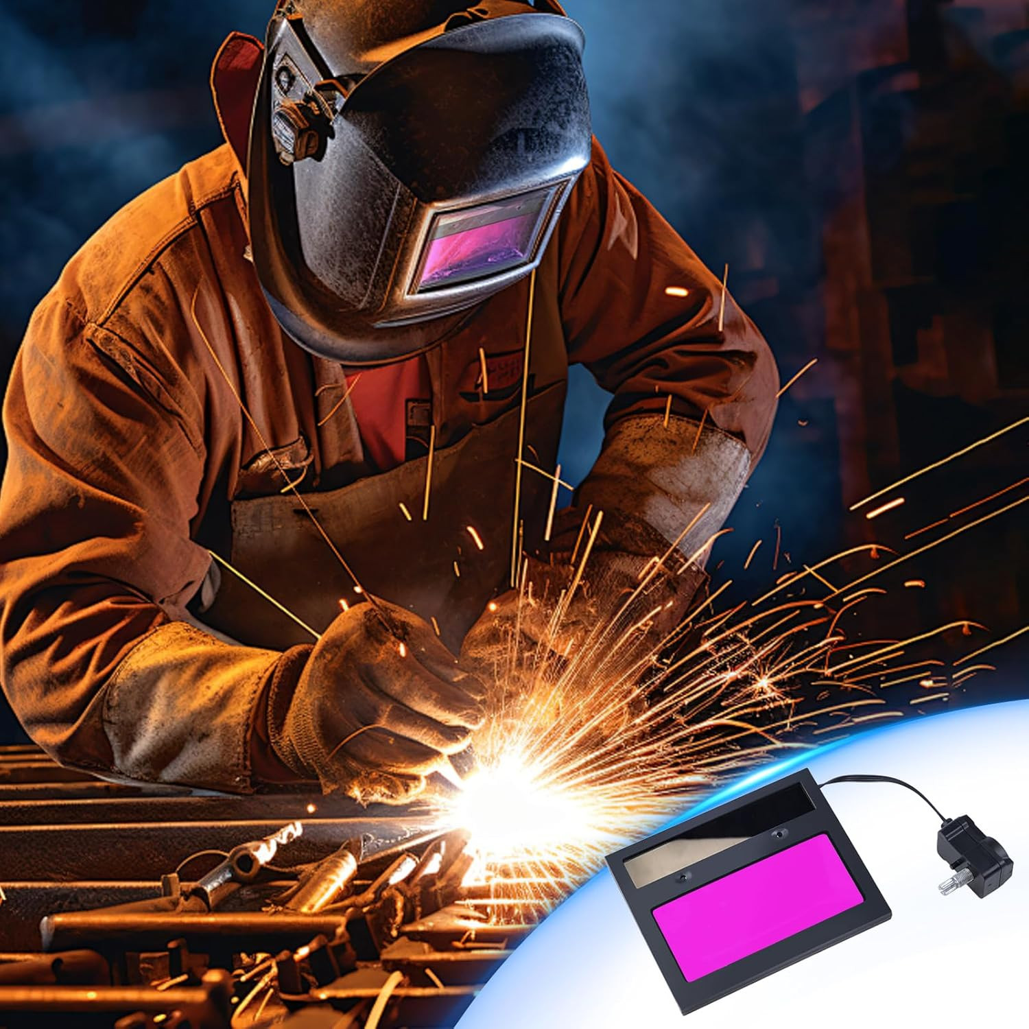 Auto Darkening Welding Lens, 4.33″X3.54″ Ajustable Solar Welding Helmet Mask Len