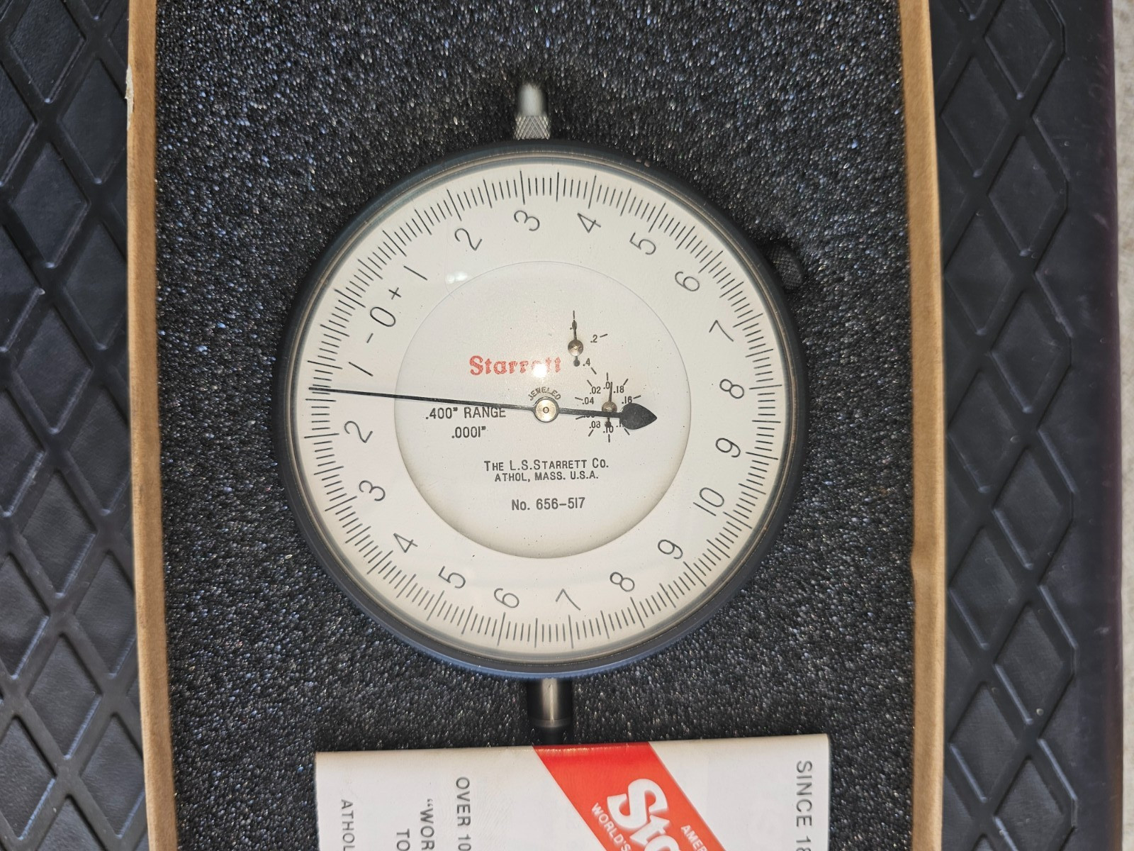 Starrett 656-517J Dial Indicator – 0.400in Range – .0001″ Graduation