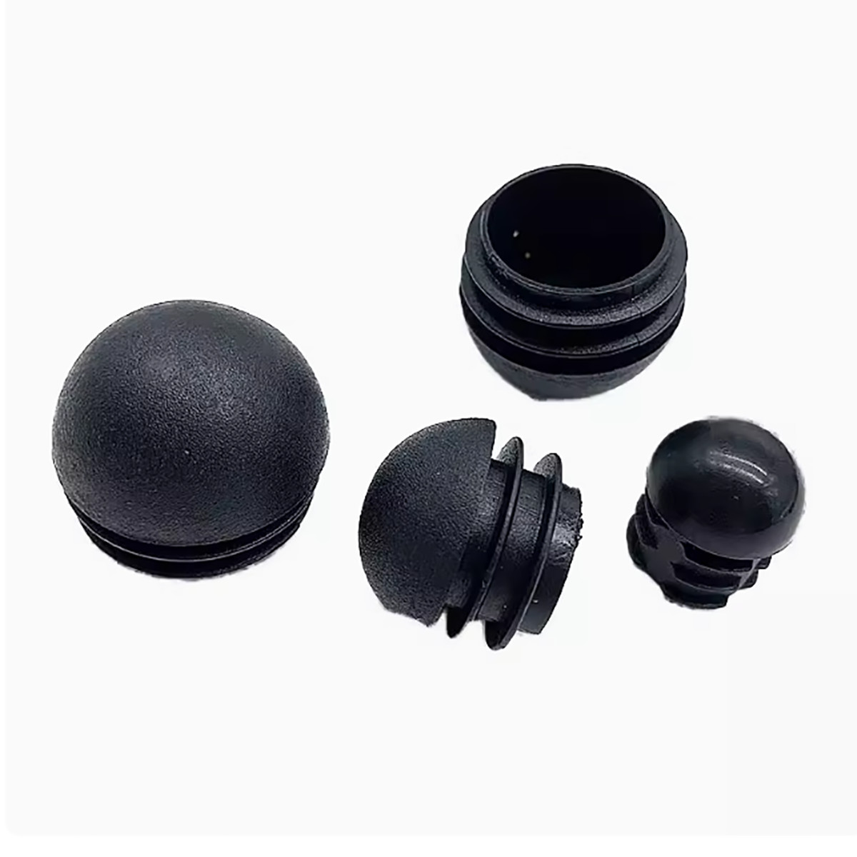 Domed Round Plastic Tube End Caps Insert Bungs Blanking Plugs Stoppers 13mm-76mm