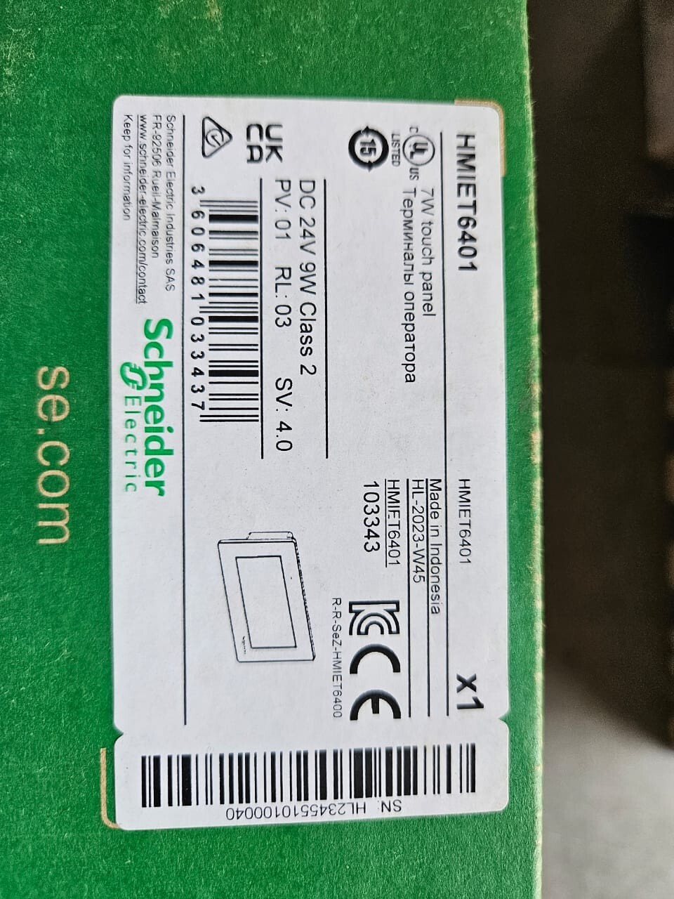 Schneider Electric HMIET6401 7W Touch Panel