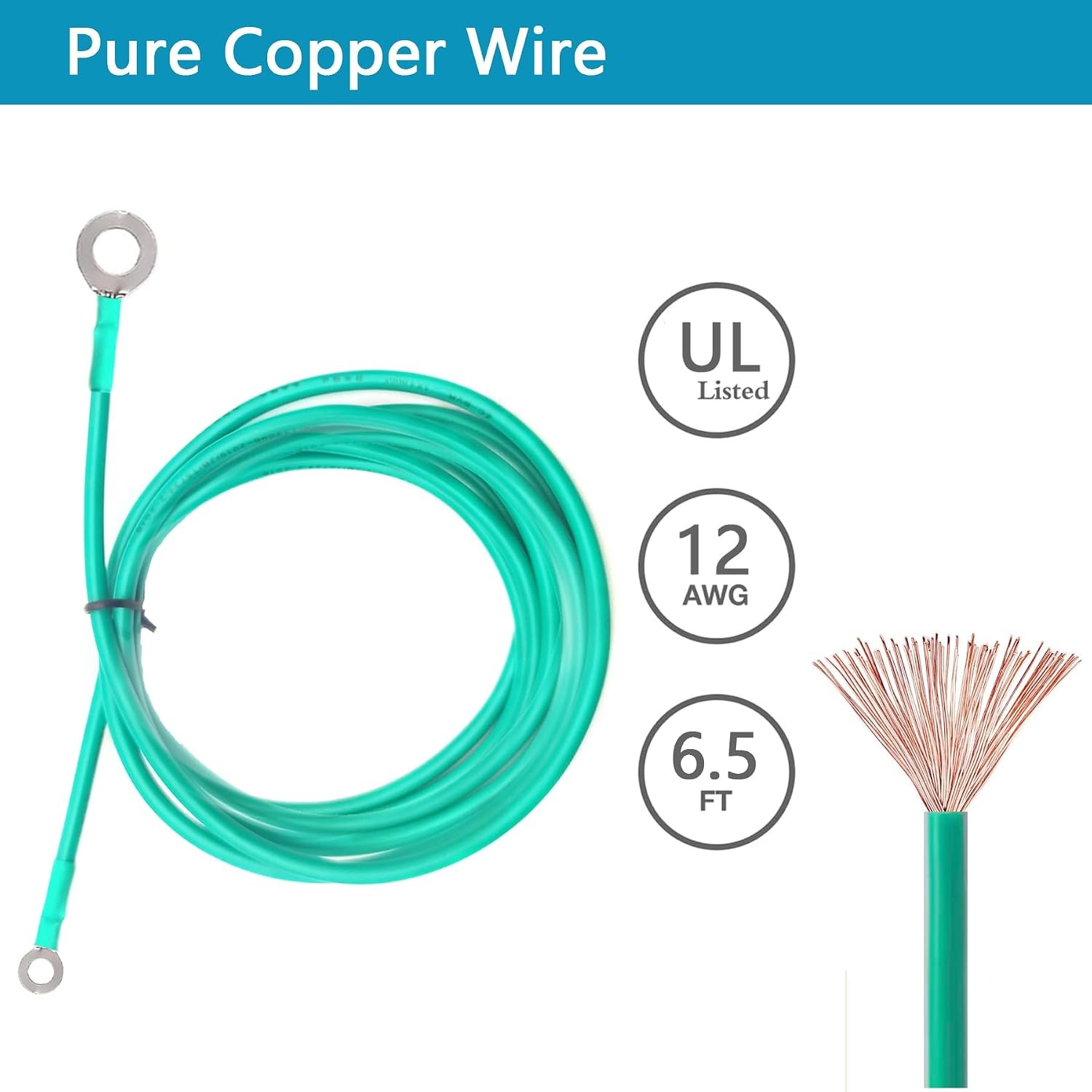 Generator Grounding Kit with 6.5ft Ground Cord and Rod for Generators Safety