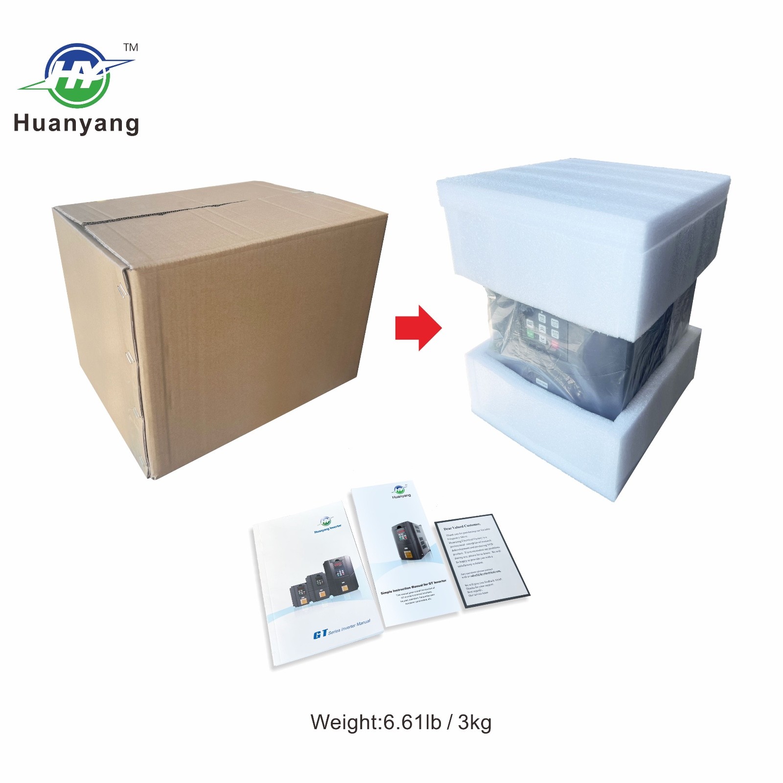 Huanyang VFD 220V 4.0kw 5HP Variable Frequency Drive Inverter Convert for Motor