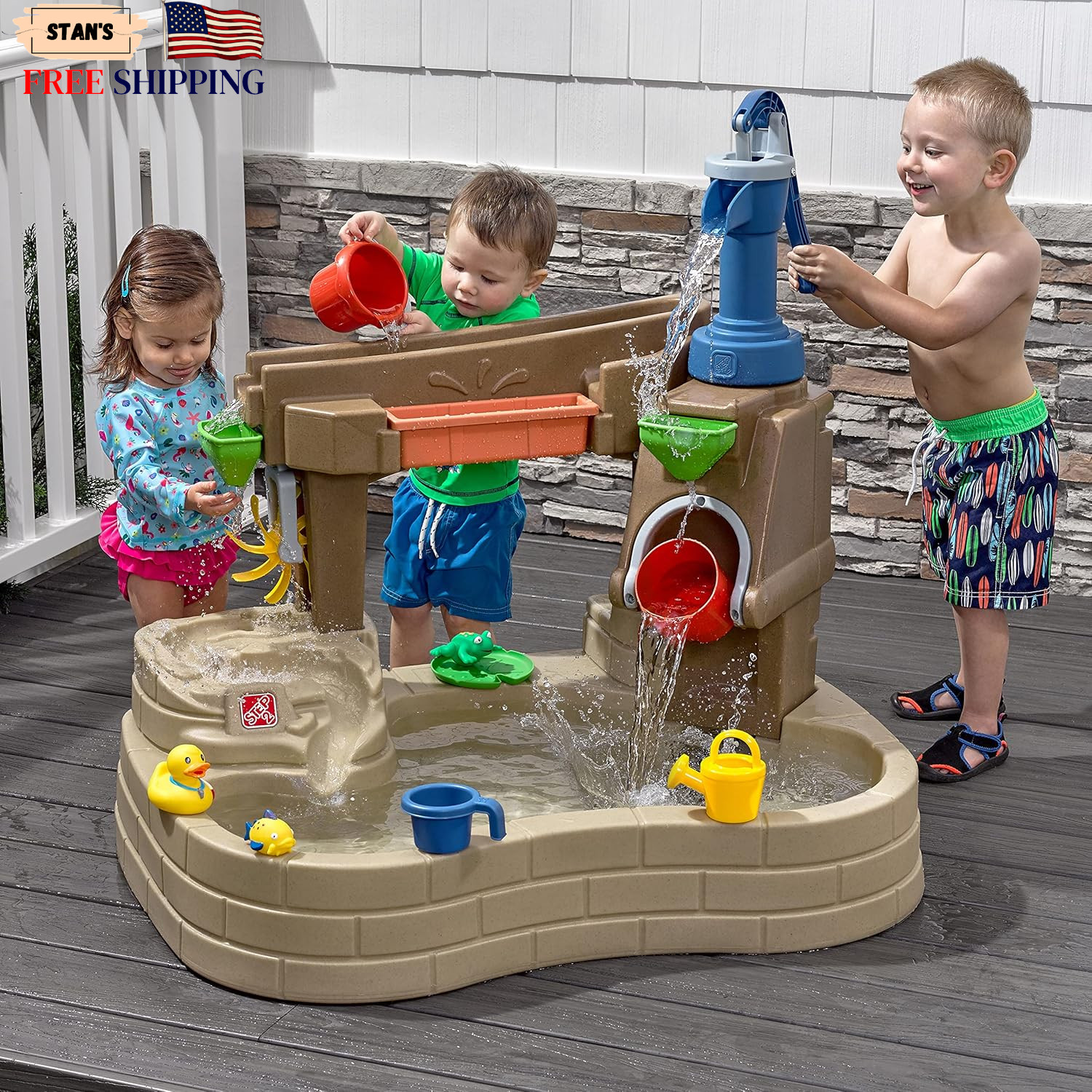 Step2 Pump & Splash Discovery Pond Water Table w/10 Accessories for Toddlers 2+