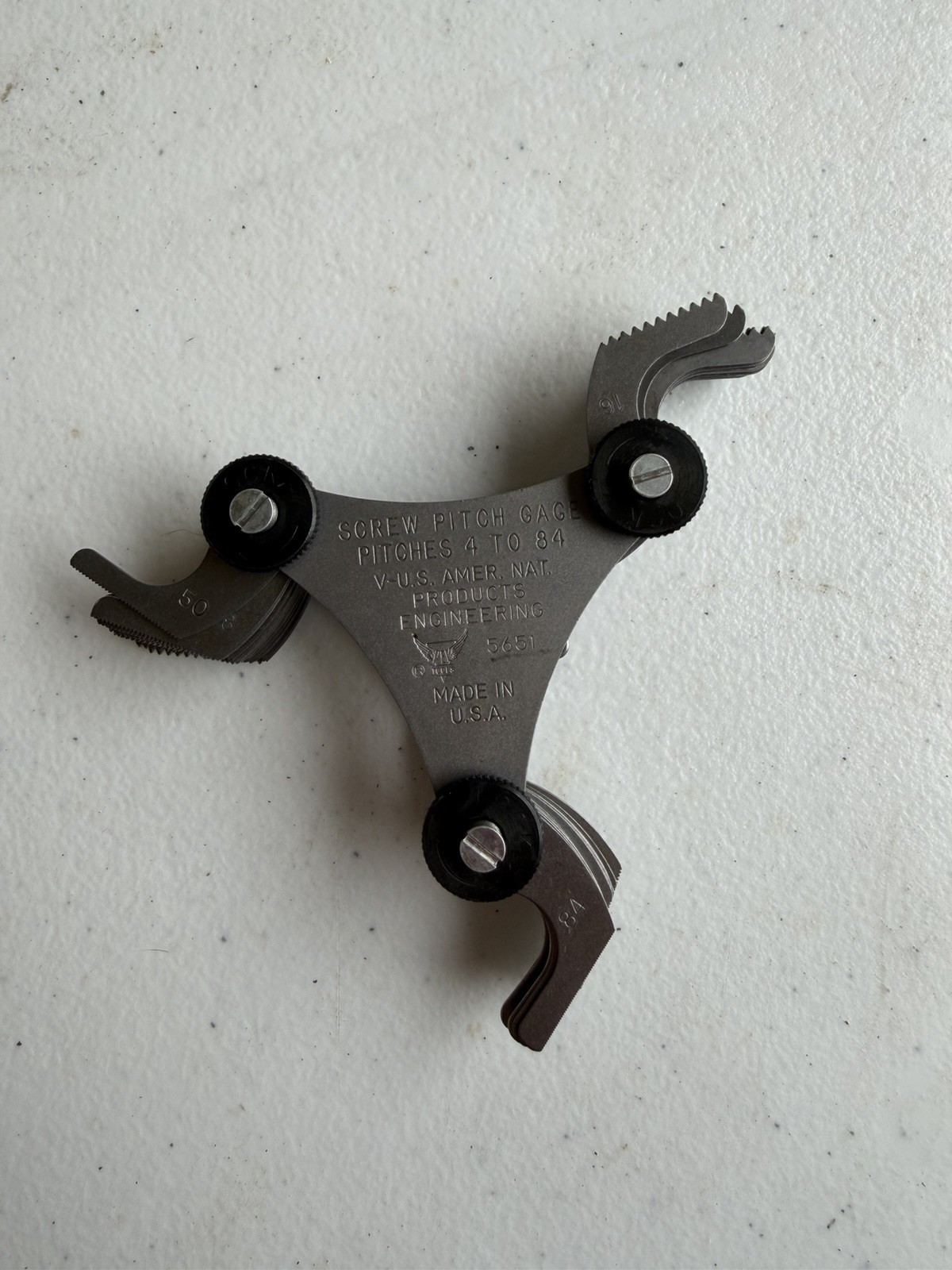PEC Tools Screw Pitch Gage 4 to 84 Pitches 5651 Metal USA