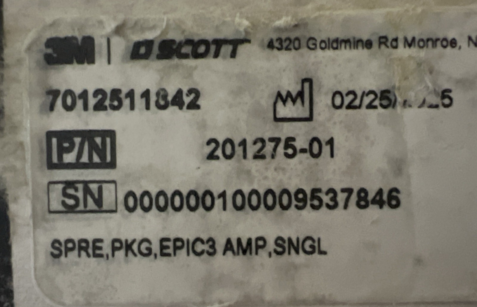 3M Scott EPIC 3 Voice Amplifier 201141-01 201275-01 MFG 2/2025