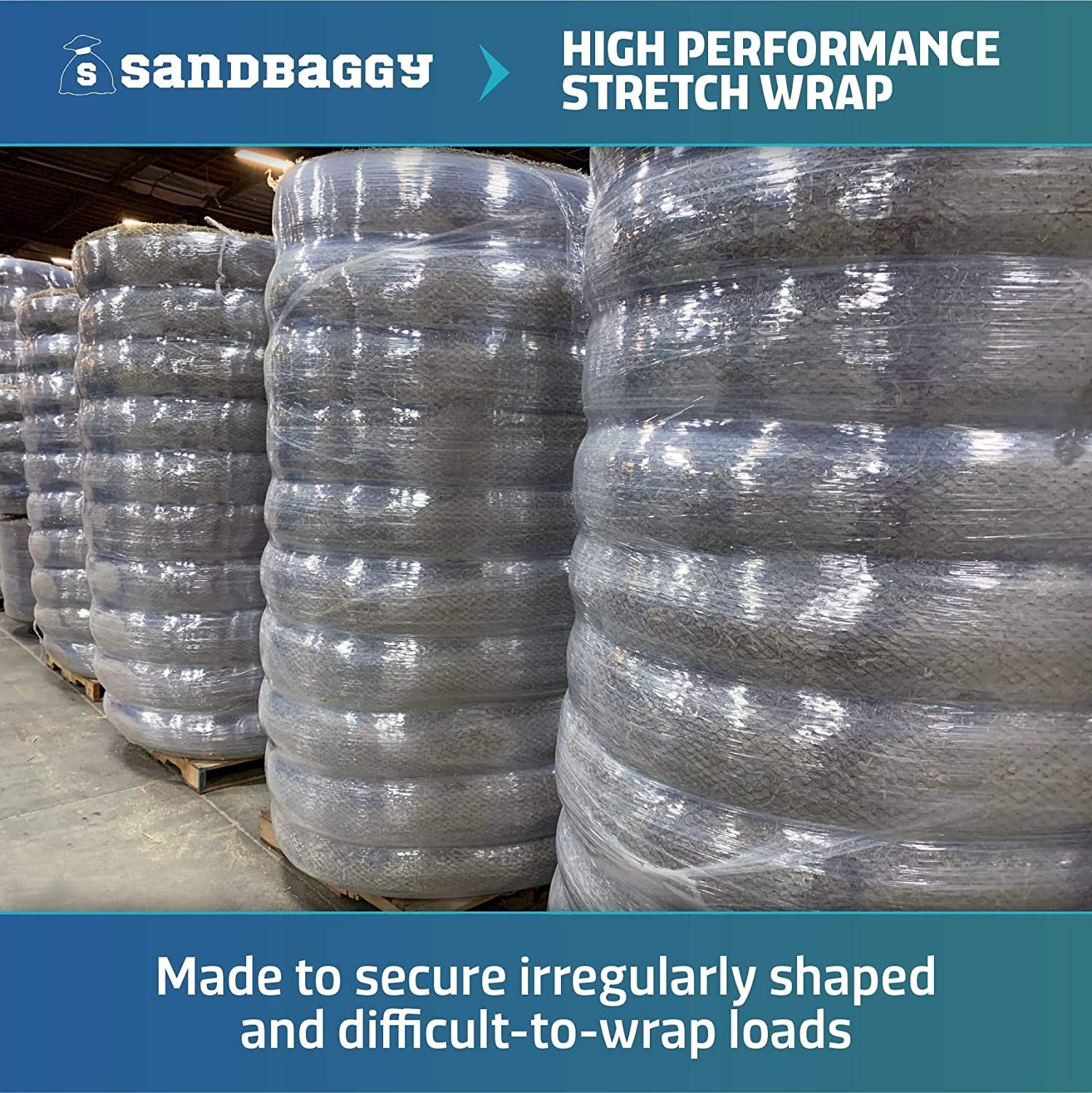 Extra Wide 60 Inch Stretch Wrap | USA Made | 60″ x 5000 ft Roll – Sandbaggy