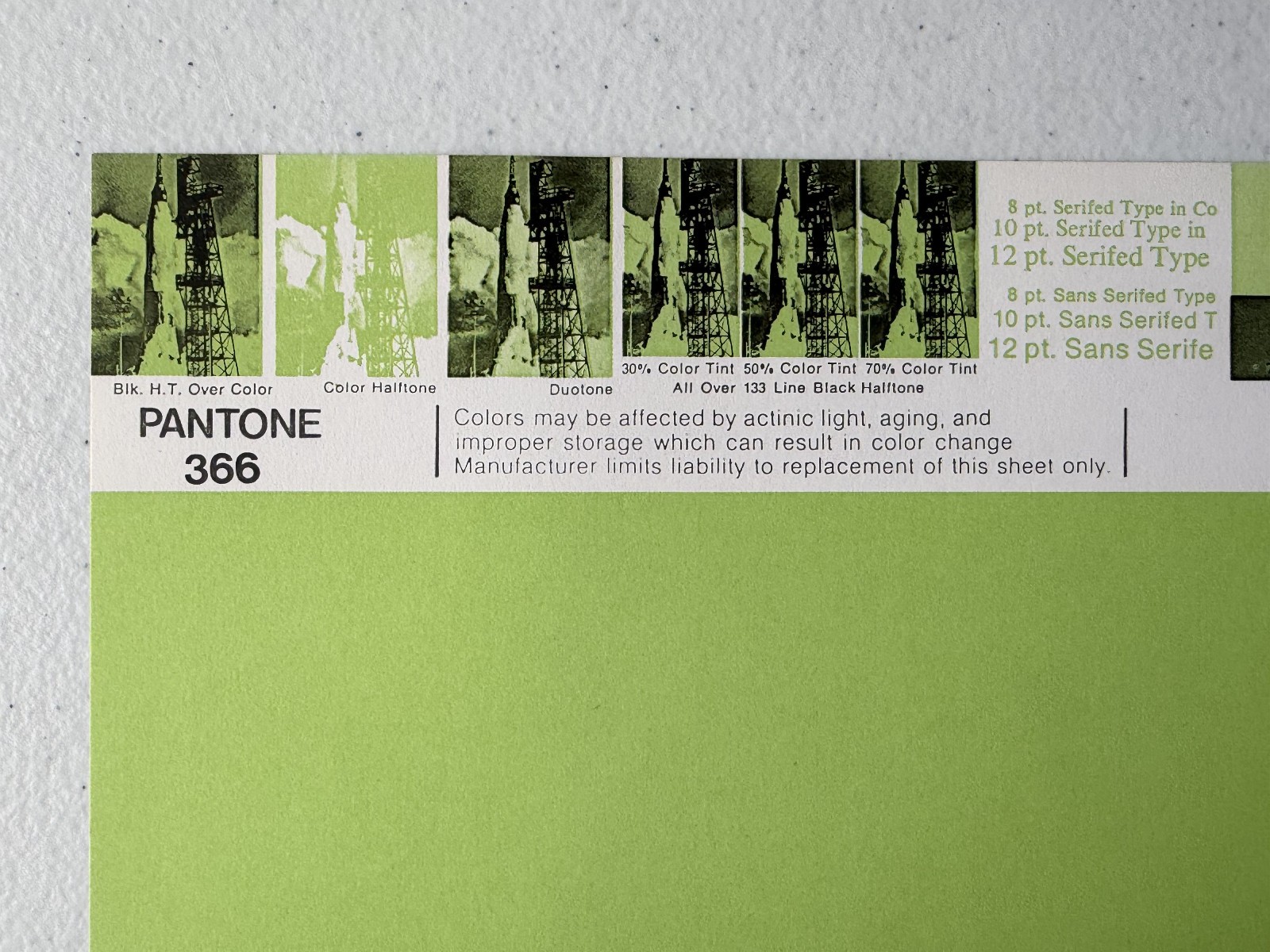 Pantone Vintage Poster [Green/Chartreuse/Olive] Uncoated Sheet by Leteraset