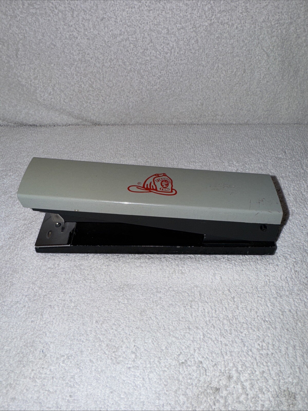 Vintage Acco 30 fireman, Desk Stapler Heavy Duty Mid-Century Chrome Brown USA