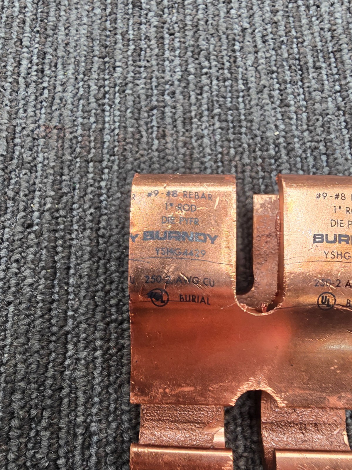 Burndy YSHG4429 Copper Compression Double H-Tap Connector 2 AWG-250 kcmil