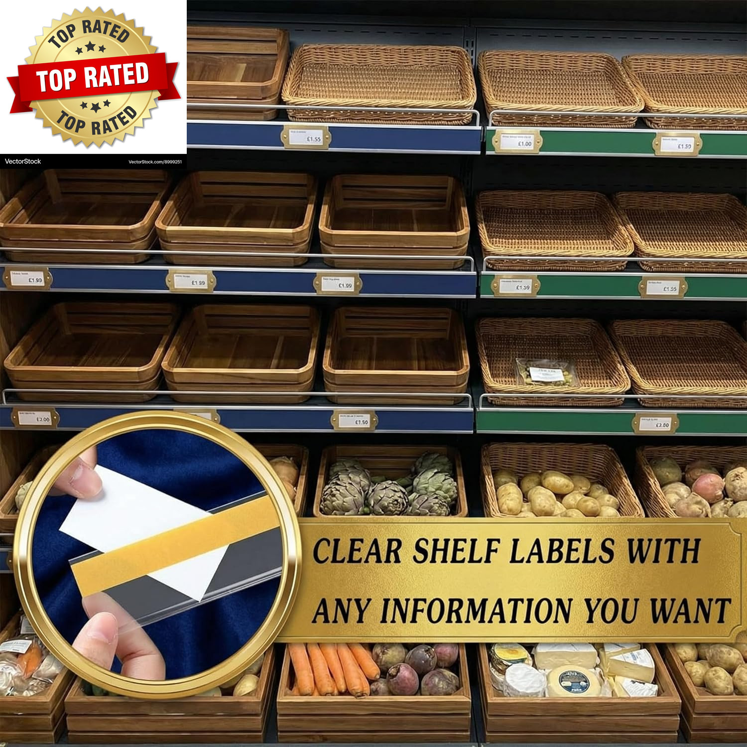 25 Pcs Shelf Label Strips 1.5»H X 48″ L Self Adhesive Shelf Label Holder Gondol