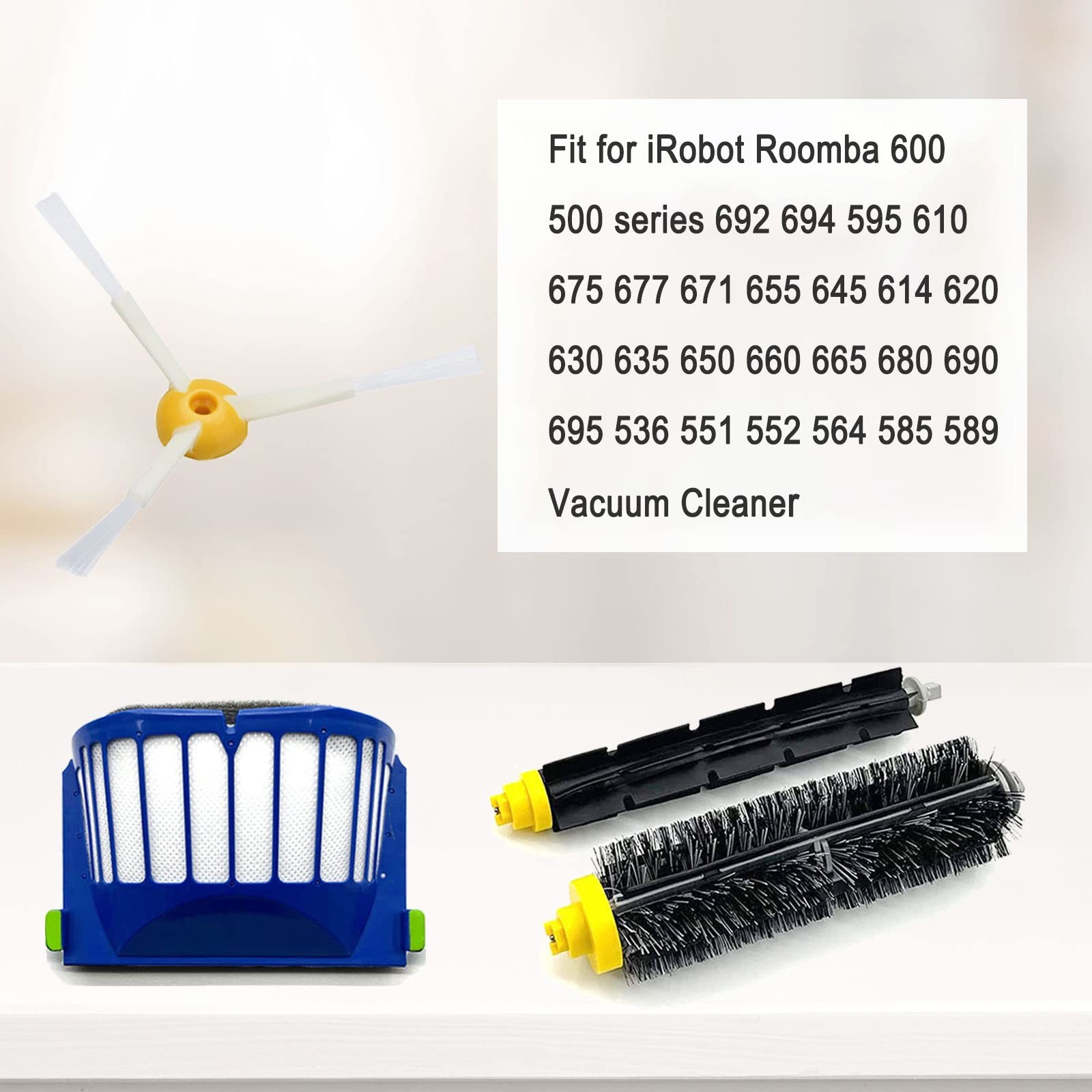 Replacement Parts Kit for irobot Roomba 600 Series 694 676 2+6+6, Multicolor