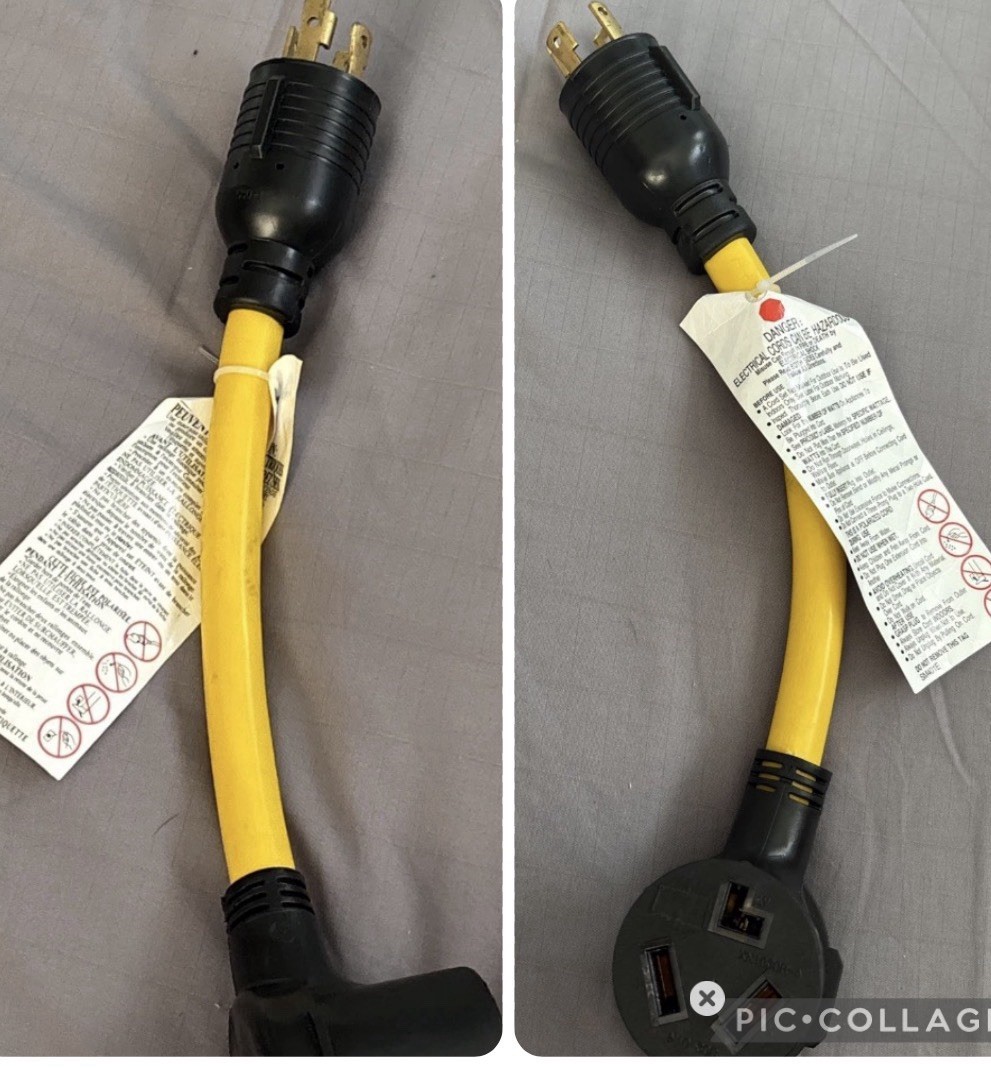 (2)Generator to Dryer Adapter Cord NEMA L14-30P to 10-30R 30 Amp, ETL Listed,