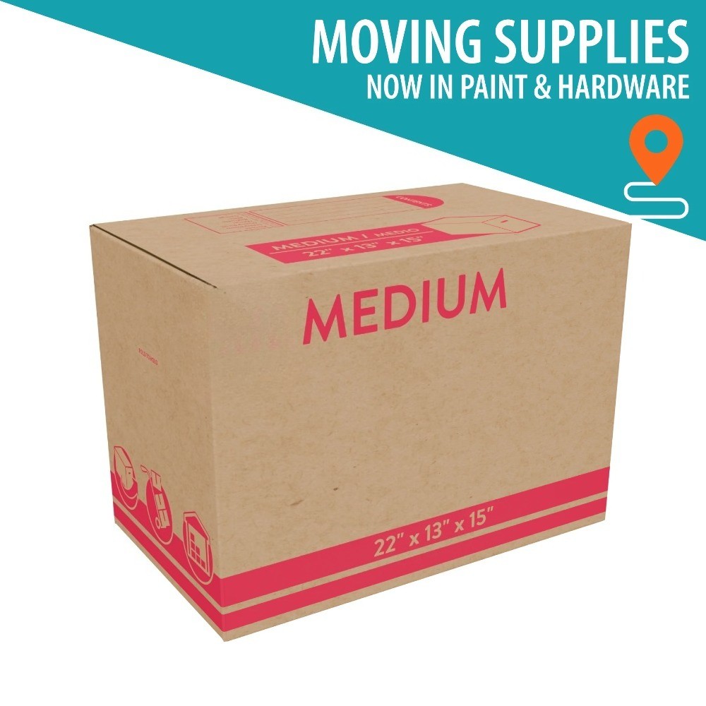(10 pack) Medium Moving Boxes, 22 in. L x 13 in. W x 15 in. H, Kraft