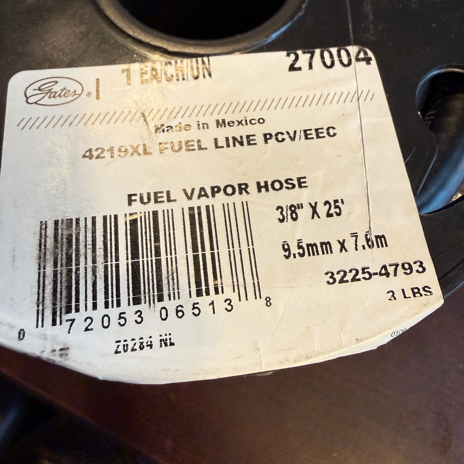 Gates 4219XL Fuel Line PCV EEC Fuel Vapor Hose 3/8 Inch x 25 Feet 27004 Black