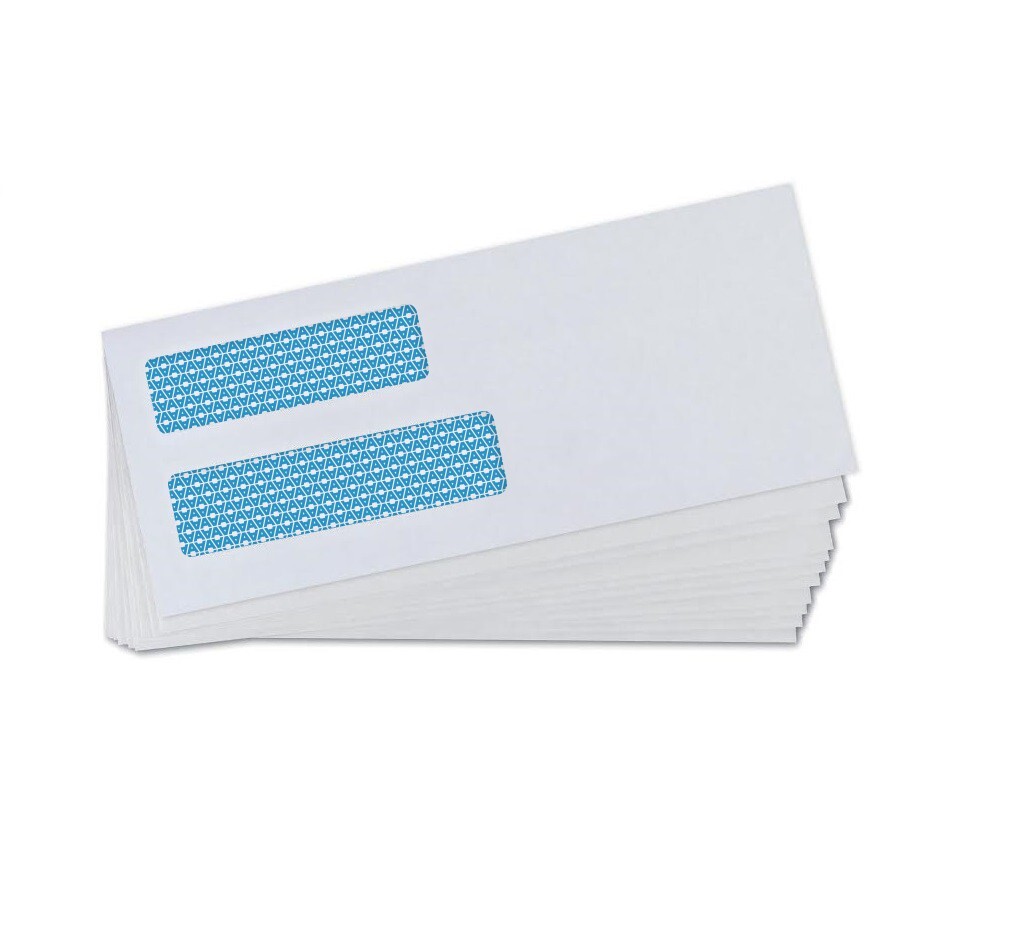9 Double Window Security Business Mailing Envelopes For Invoices, 500 Count