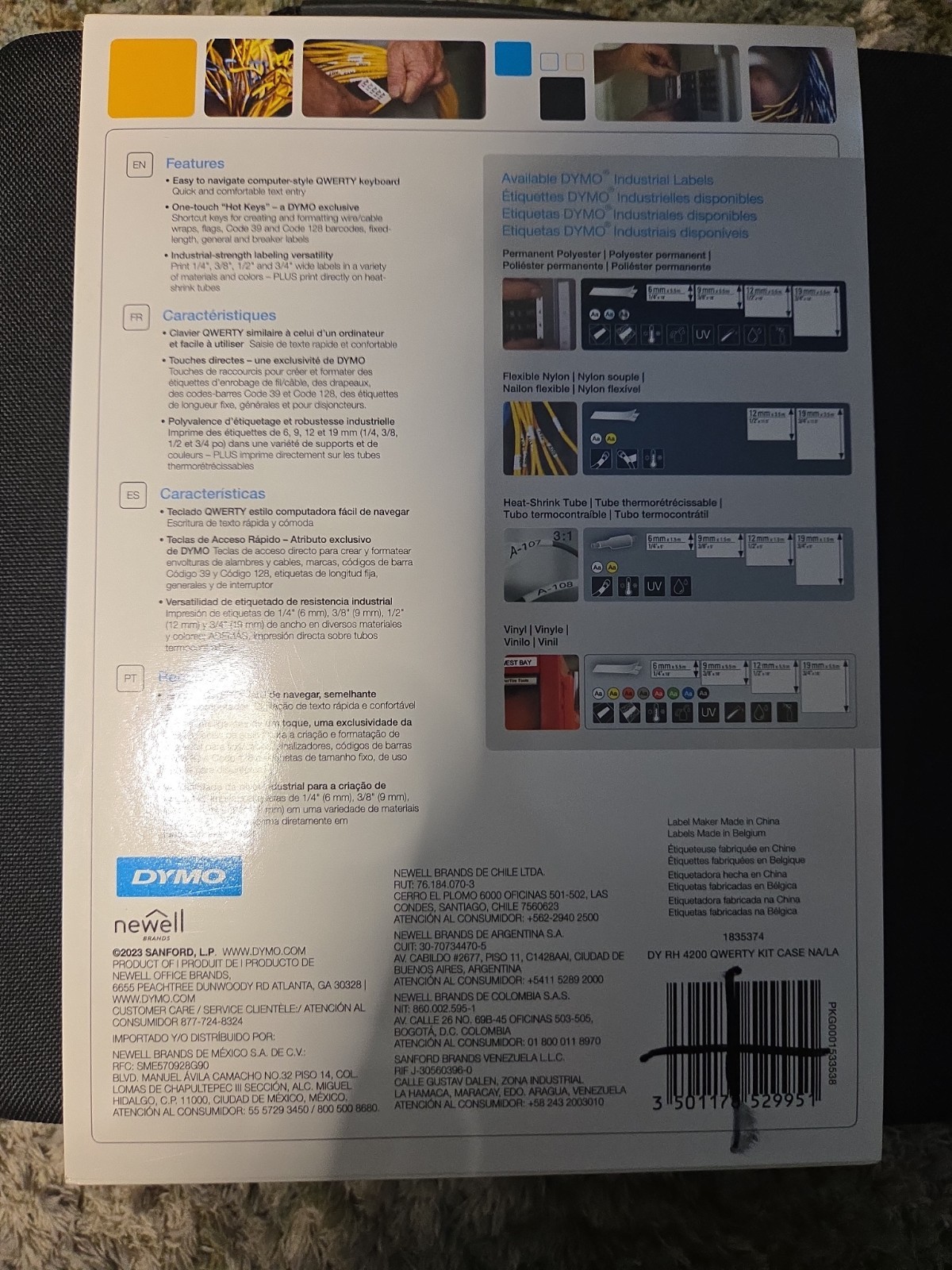 Dymo Rhino 4200 Case Kit All-Purpose Label Maker 19MM 3/4″ Bundle 1835374