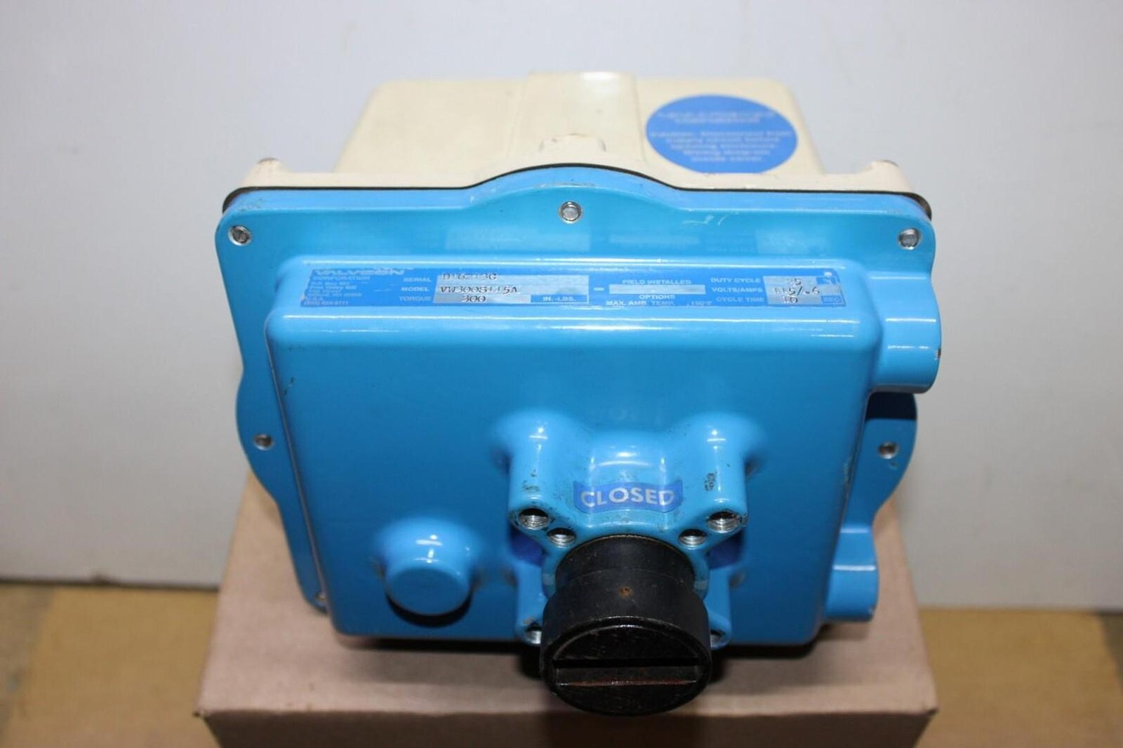 VALVCON ACTUATOR VW300S115A 300 IN-LBS 115 VAC 0.6 AMP 10 SEC CYCLE **WARRANTY**