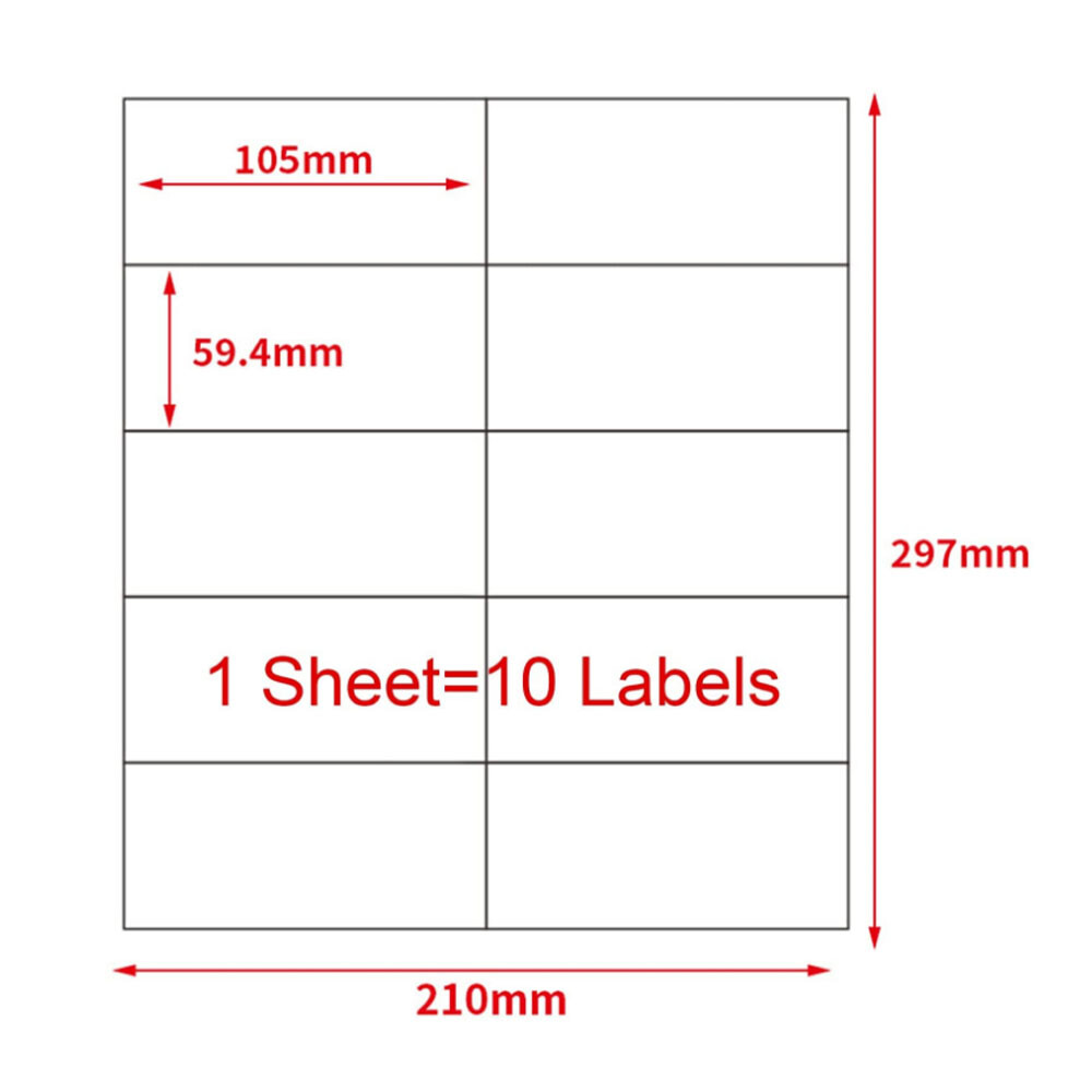 2″ x 4″ Shipping Address Labels for Laser Ink Jet Adhesive 10 UP 100-4000 Sheets