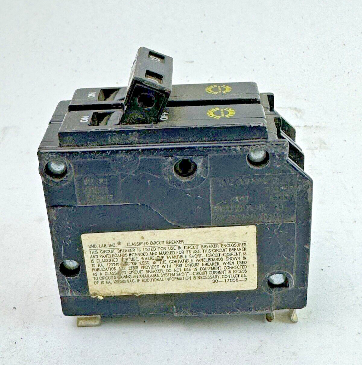 GE – TQ2120 – COMMON TRIP CIRCUIT BREAKER – 2 POLE, 20 A, 240 VAC, TYPE TQ