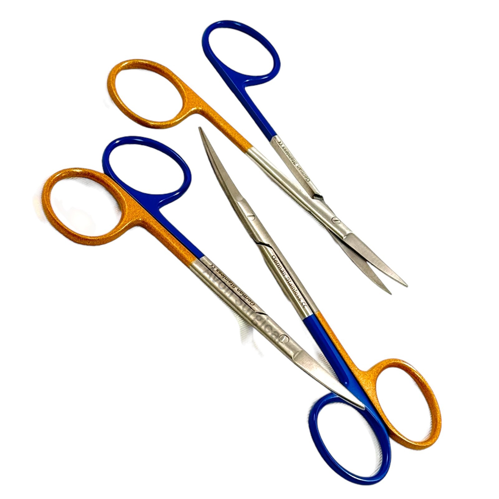 3PC SET SUPERCUT HIGH GRADE IRIS SCISSORS 4.5″ CURVED DENTAL SURGICAL INSTRUMENT