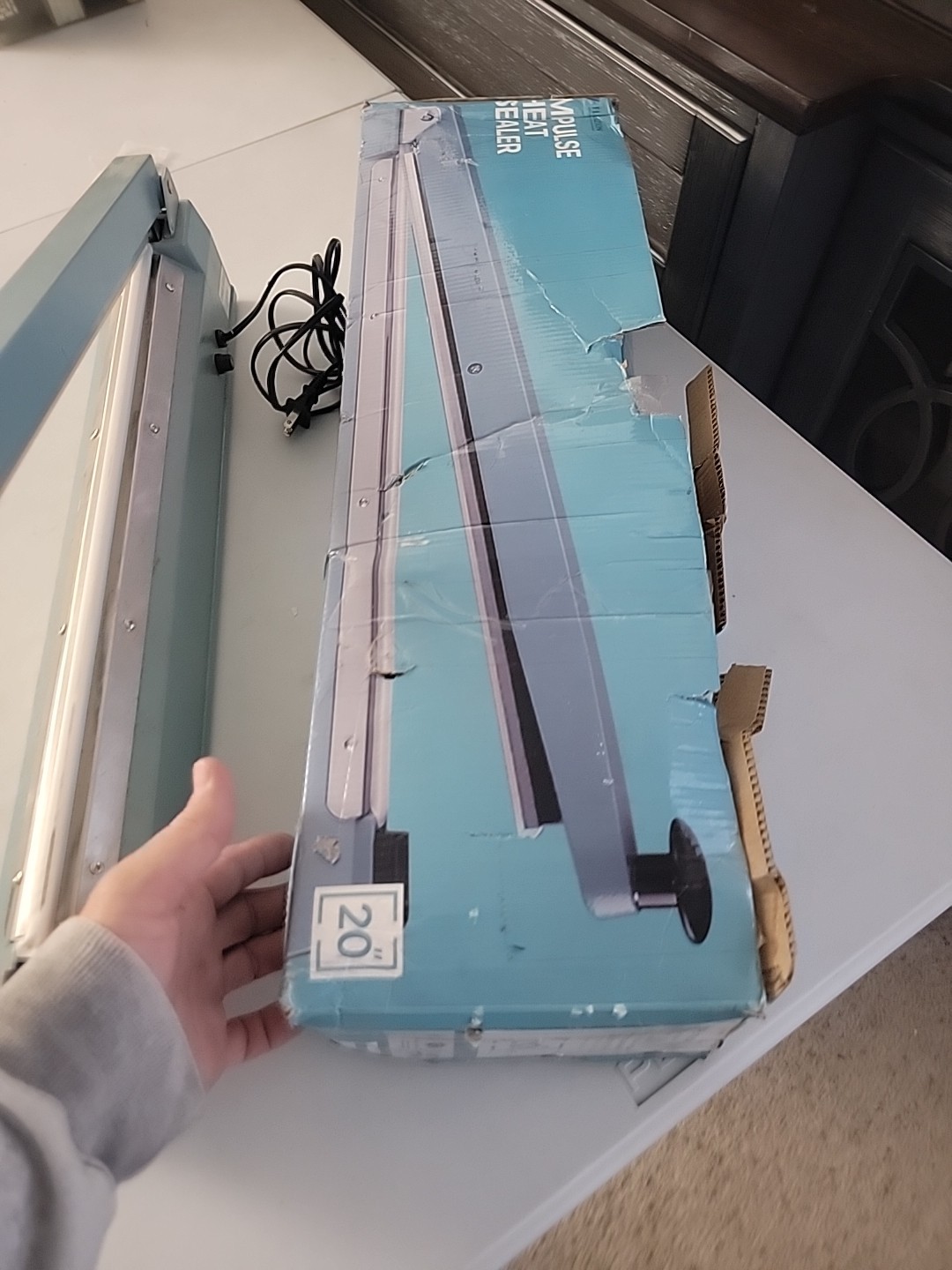 20″ Manual Impulse Heat Sealer 600W Poly Bag w/ Element Grip & Teflon