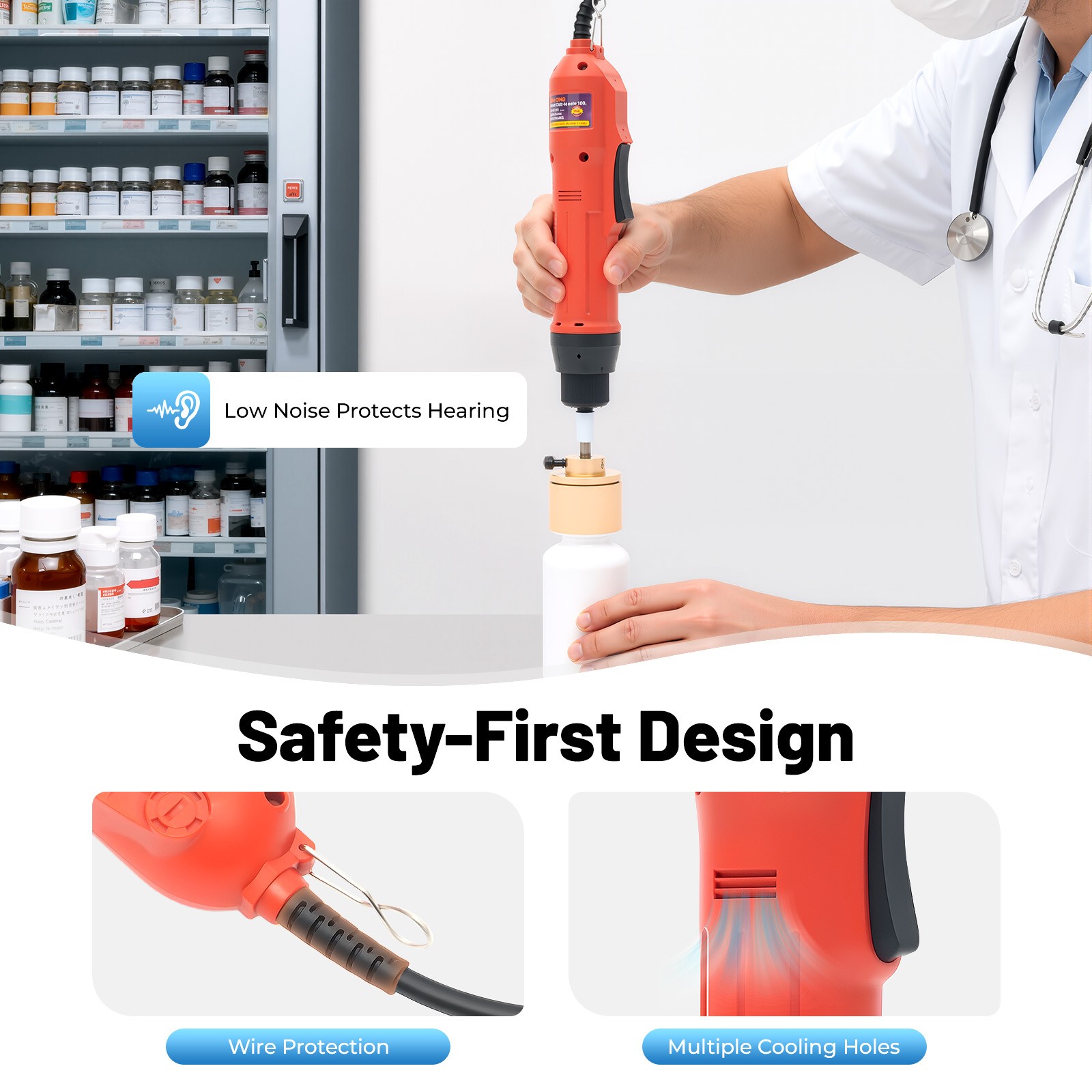 Handheld Electric Bottle Capping Machine Efficient 10-30mm Capper Sealing Tool
